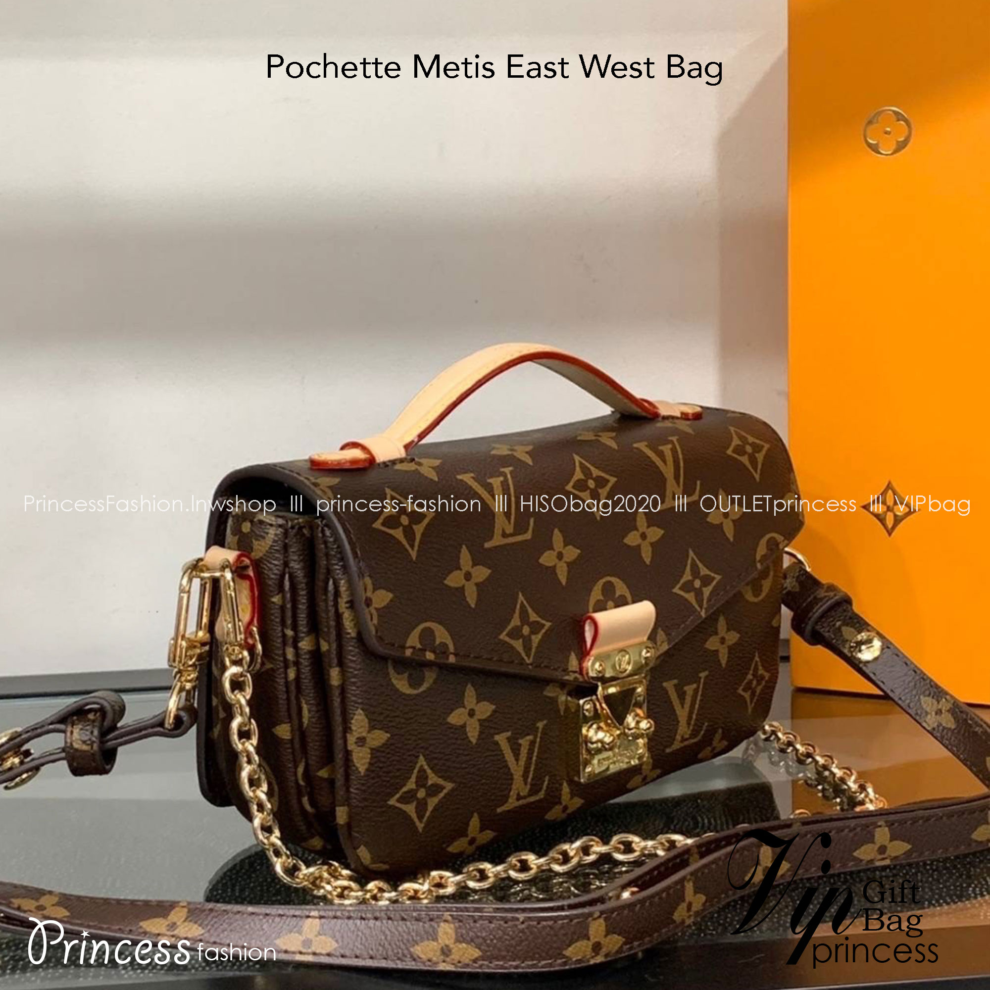 LV Pochette Metis East West Bag กระเป๋าถือ/สะพายทรงสวย คลาสสิค ดีไซน์เรียบง่าย แต่แฝงความหรู งานสวยเป๊ะ มาพร้อมสายโซ่สีทอง