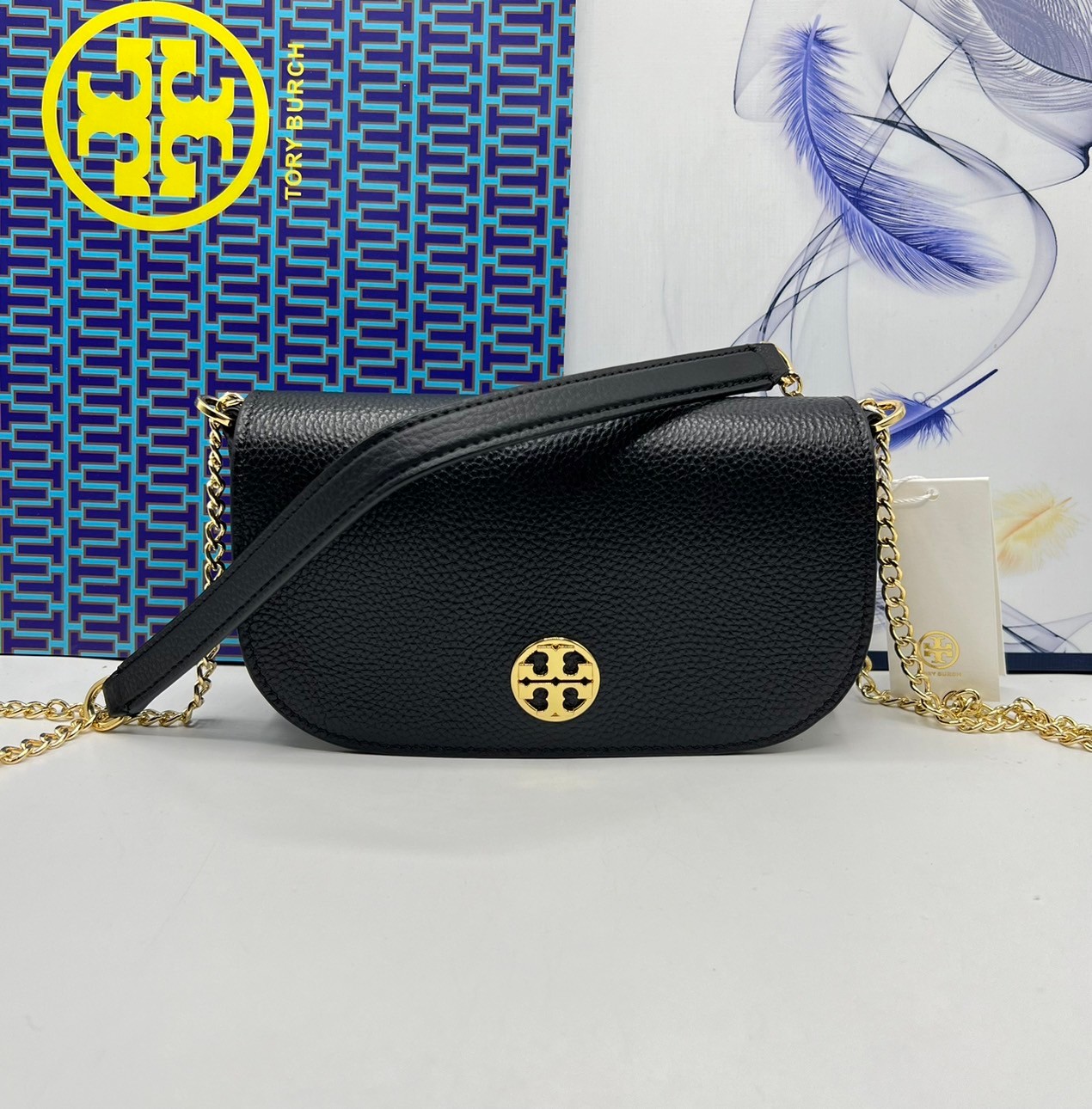 TORY BURCH Chelsea Pebbled Crossbody Bag กระเป๋าสะพายเรียบหรู เกรดออริ สลับแท้ 1:1 ใช้งานต่างประเทศได้