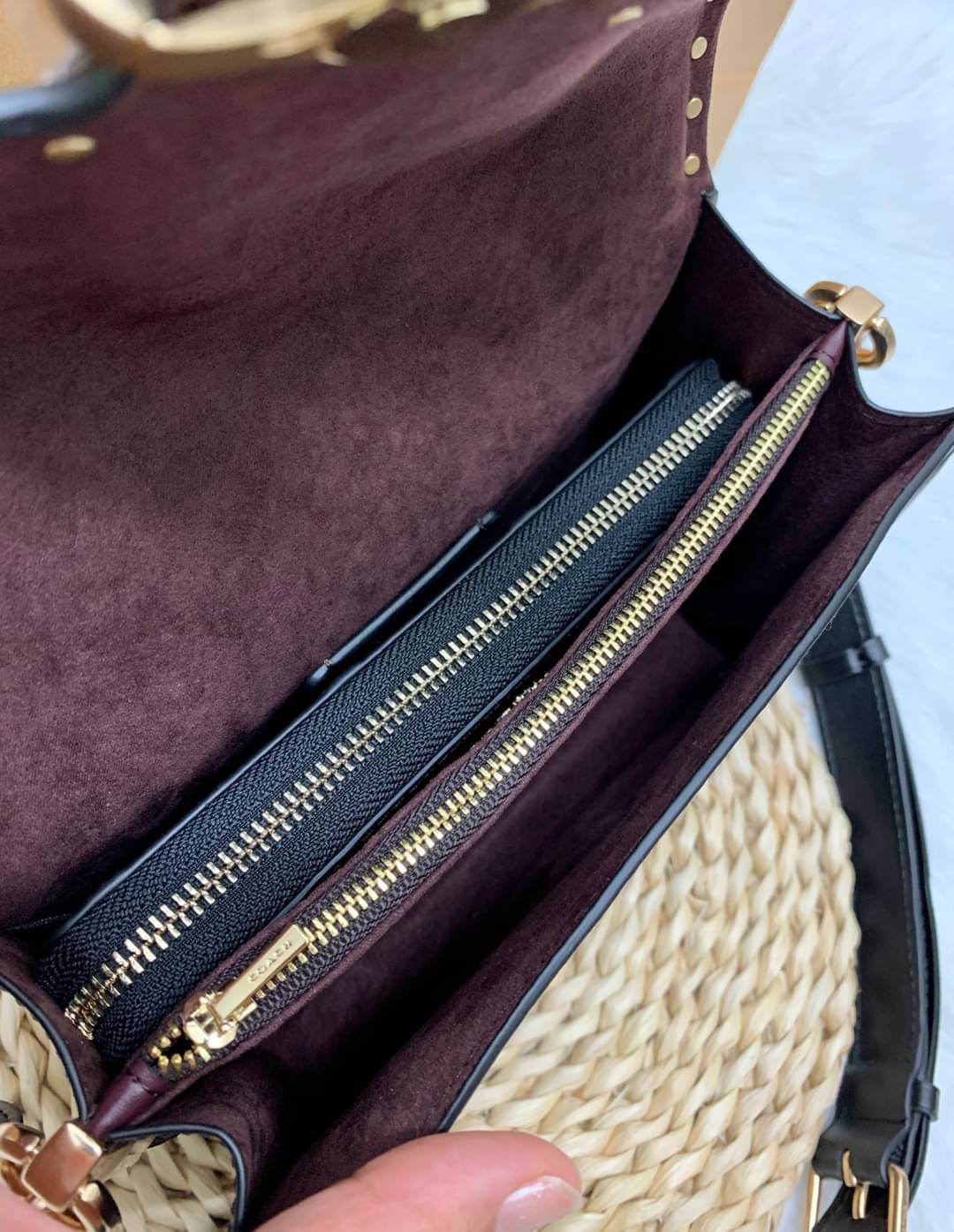 ของแท้ 💯% COACH SMALL GEORGIE TOP HANDLE IN BLOCKED SIGNATURE CANVAS ((6504//0468)) กระเป๋าหิ้ว//สะพายข้างได้ วัสดุหนังแท้