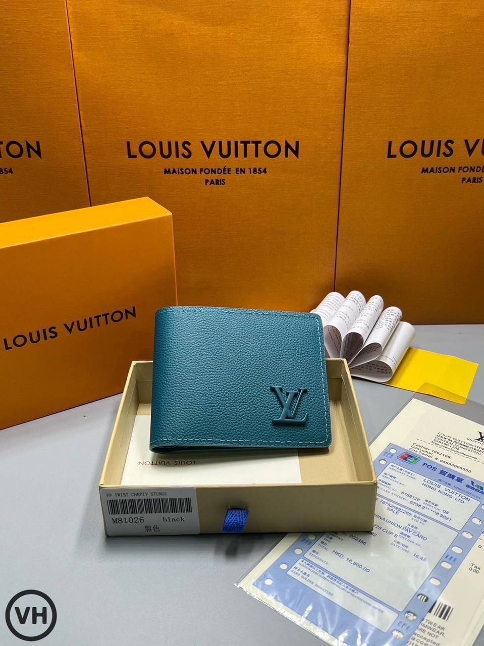 RI หนังแท้ | LV Short Wallet / LV Multiple Aerogram กระเป๋าสตางค์ใบสั้น กระเป๋าสตางค์ผู้ชาย