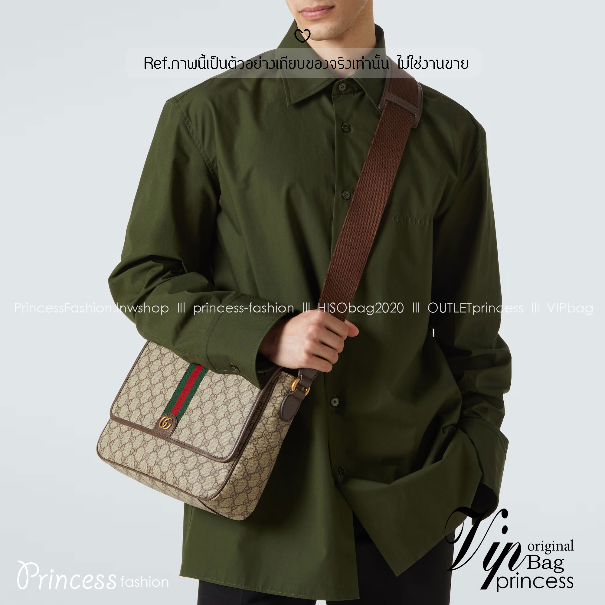 Gucci Ophidia medium messenger bag กระเป๋าทรงแมสเซนเจอร์ใบใหญ่กำลังพอดี ไอเท็มที่หนุ่มๆต้องไม่พลาด โดดเด่นด้วยลวดลายคลาสสิค คาดหน้าเขียวแดงสวยเป็นเอกลักษณ์