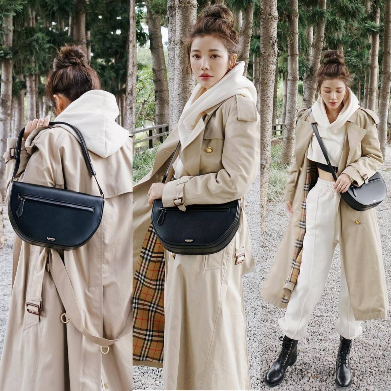 BURBERRY FRAGRANCES HALFMOON BAG VIP GIFT WITH PURCHASE (GWP) กระเป๋าสะพายพรีเมี่ยมกิ๊ฟ Limited Edition รุ่นใหม่จากน้ำหอม BURBERRY DUTY FREE วัสดุหนังแท้ CalfSkin ดีไซน์สวยหรูอยู่ทรงมีโลโก้แบรนด์และช่องซิปด้านหน้า ด้านหลังมีช่องใส่ของ เปิดปิดด้วยฝาปิดแม่เ