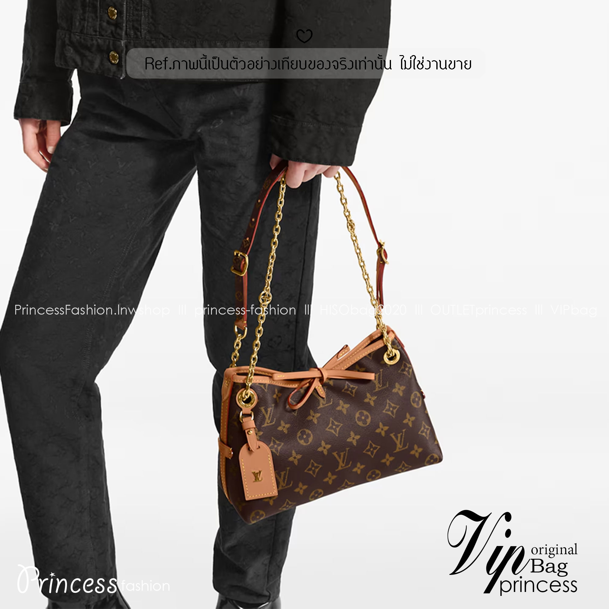 LV CarryAll BB bag Monogram Canvas กระเป๋าสะพายแครี่ออล ไซส์ใหม่ ดีไซส์ใหม่สุดไอคอนิกปรับโฉมใหม่ประจำฤดูกาลในดีไซน์สุดชิค ตกแต่งสายโซ่สีทองงดงาม
