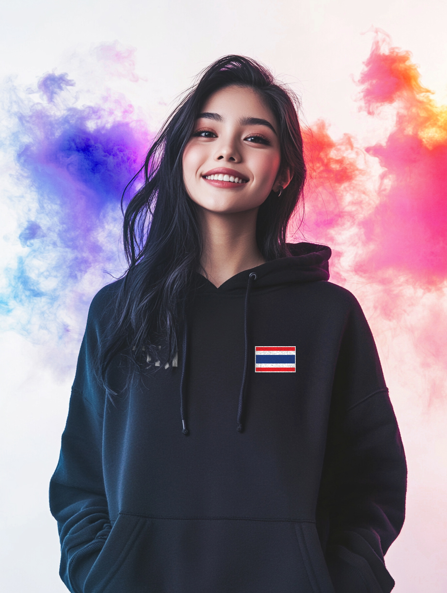 77designสกรีนเสื้อ Hoodie เสื้อฮูดดำ THAILAND