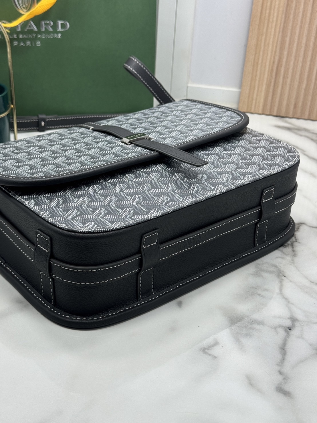 ORI | สลับแท้ GOYARD Belvedere MM Bag 29cm กระเป๋าสะพายทรงแมสเซ็นเจอร์แบรนด์หรูสัญชาติฝรั่งเศส หนังแท้ แคนวาสแท้อย่างดี