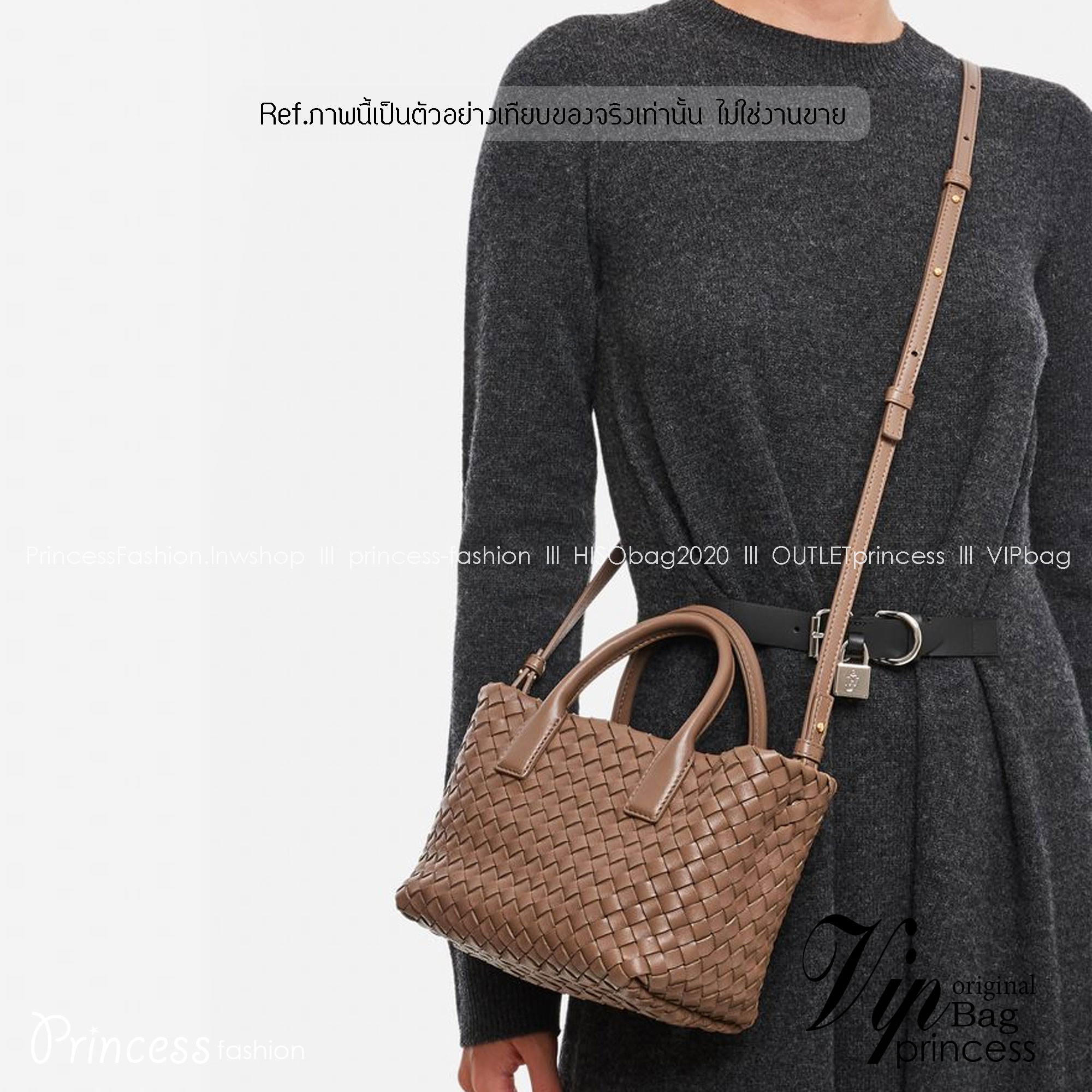 BOTTEGA MINI CABAT LEATHER TOTE BAG กระเป๋าสะพายขนาดมินิ พร้อมใบลูก ดีไซส์สานเป็นเอกลักษณ์ หนัง nappa นิ่มสวยงาม