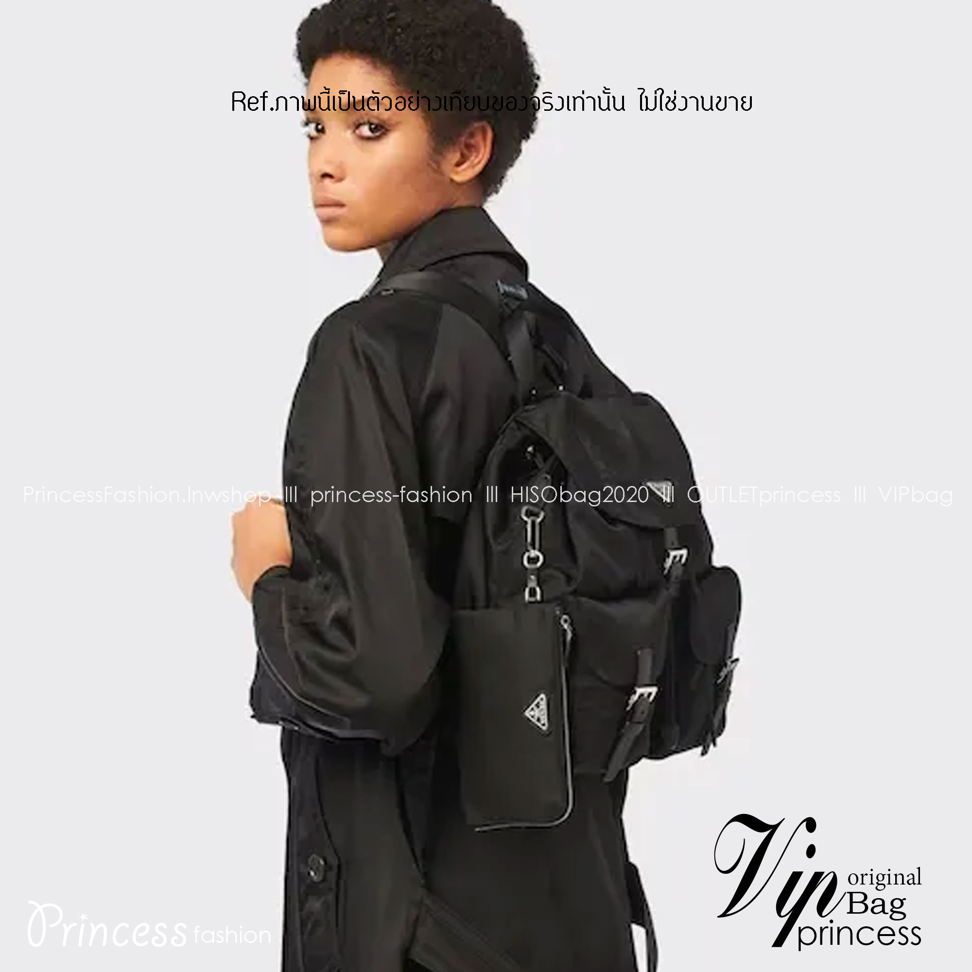 Prada Re-Nylon medium backpack with pouch / PRADA backpack พร้อมส่งที่ไทย กระเป๋าเป้ไนล่อนพราด้า **สินค้าเกรดท็อปออริจินอล 1:1 สลับแท้ ใช้งานต่างประเทศได้
