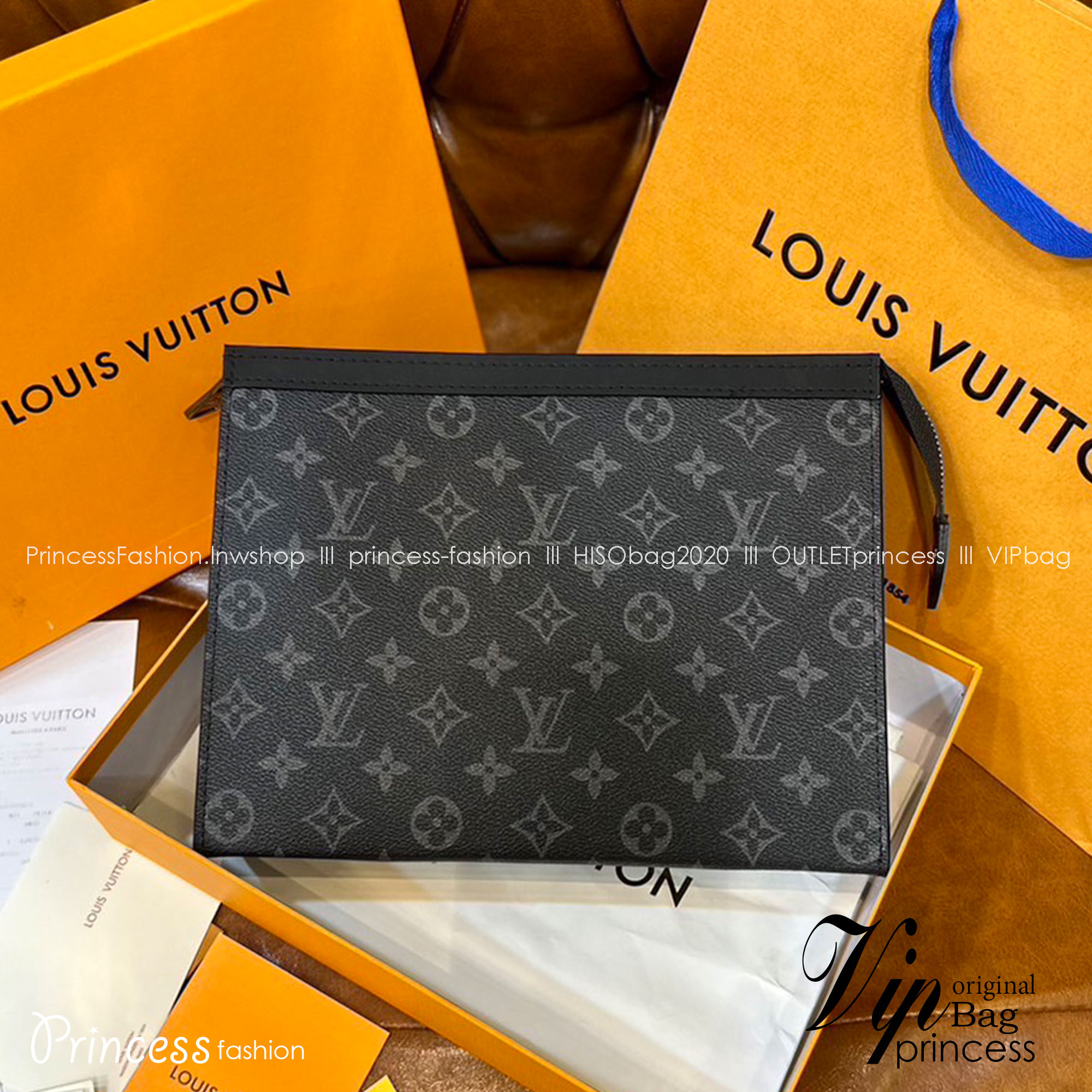 LV Pochette Voyage MM / LV Clutch กระเป๋าถือทรงคลัช ทรงพอช เกรดออริ สลับแท้ 1:1 ใช้ต่างประเทศได้ ใช้ได้ทั้งชายหญิง