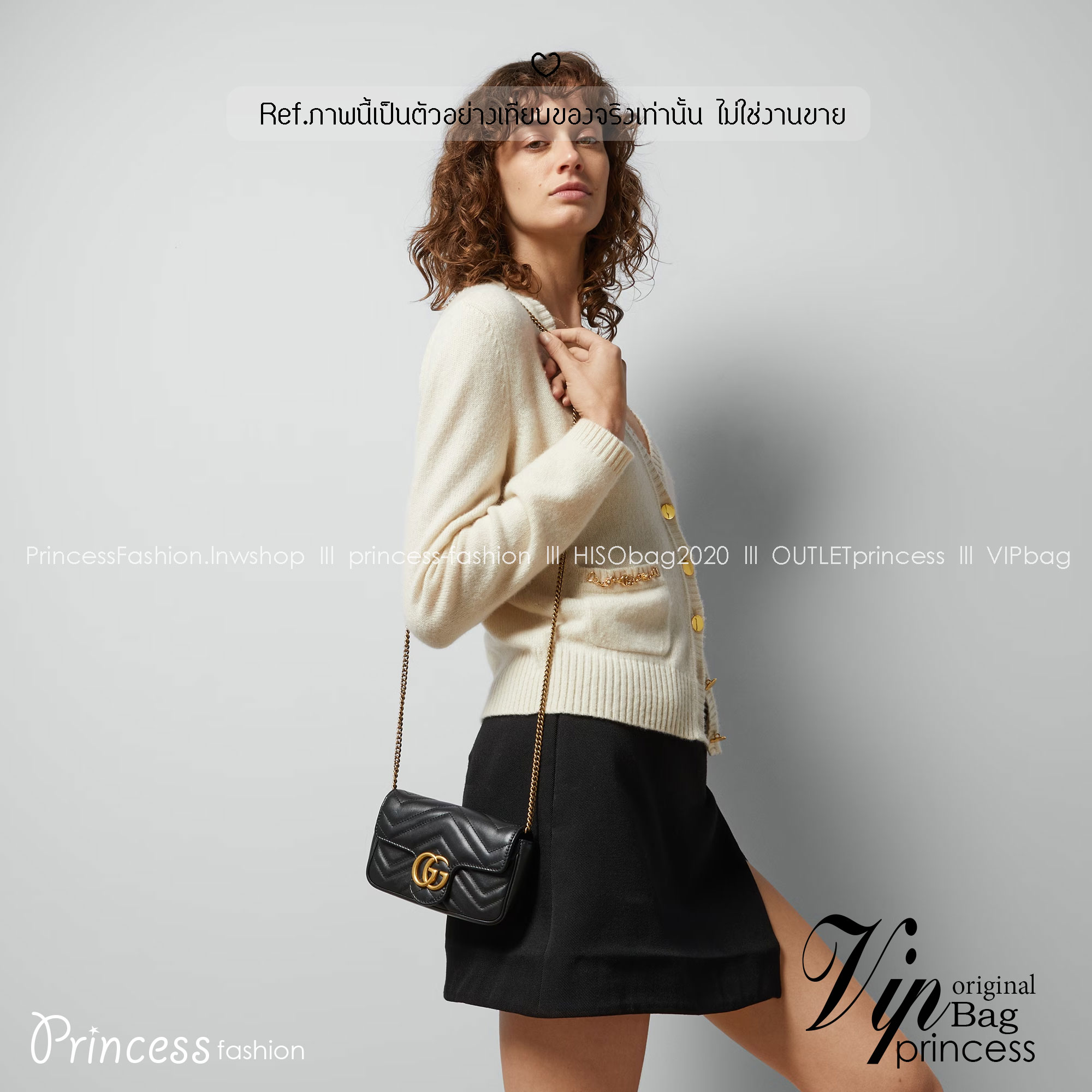 GUCCI GG Marmont shoulder bag กระเป๋าสะพายข้างรุ่นคลาสสิค สะพายขับผิว ดูแพง อัพลุคได้สบายๆ เปิด-ปิดด้วยตัวกดล็อคแน่นหนา ด้านหลังดีไซน์รูปหัวใจ