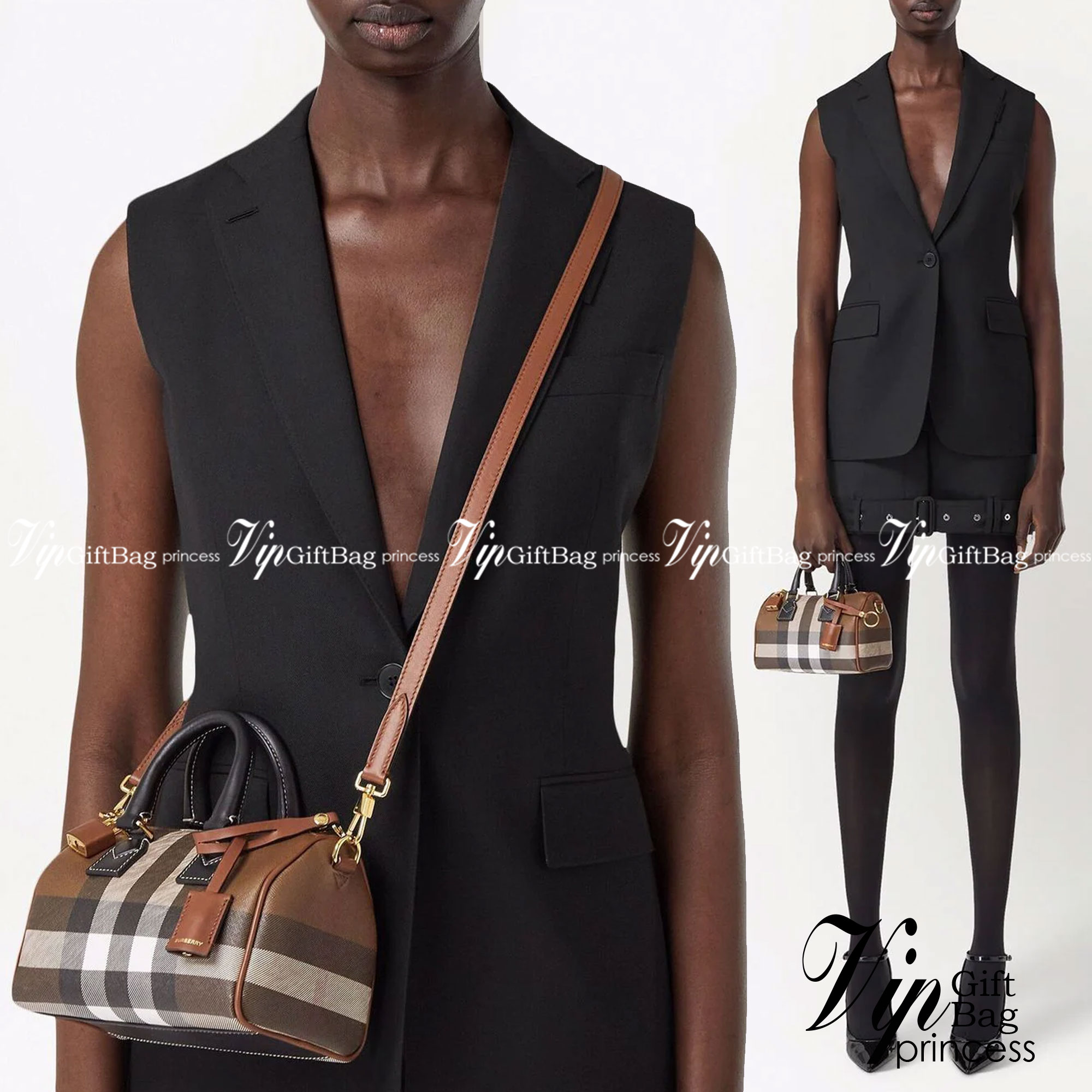 Burberry Small Check Bowling Bag / Burberry Coated fabric boston bag / BURBERRY FRAGRANCES VINTAGE BOWLING BAG กระเป๋าสะพายใบเล็กน่ารัก ลายวินเทจ โทนสีใช้งานง่าย Vintage Signature สวยหรูสุดคลาสสิค ภายในโล่งกว้าง สามารถใส่มือถือ กระเป๋าสตางค์ ของจุกจิกได้ 