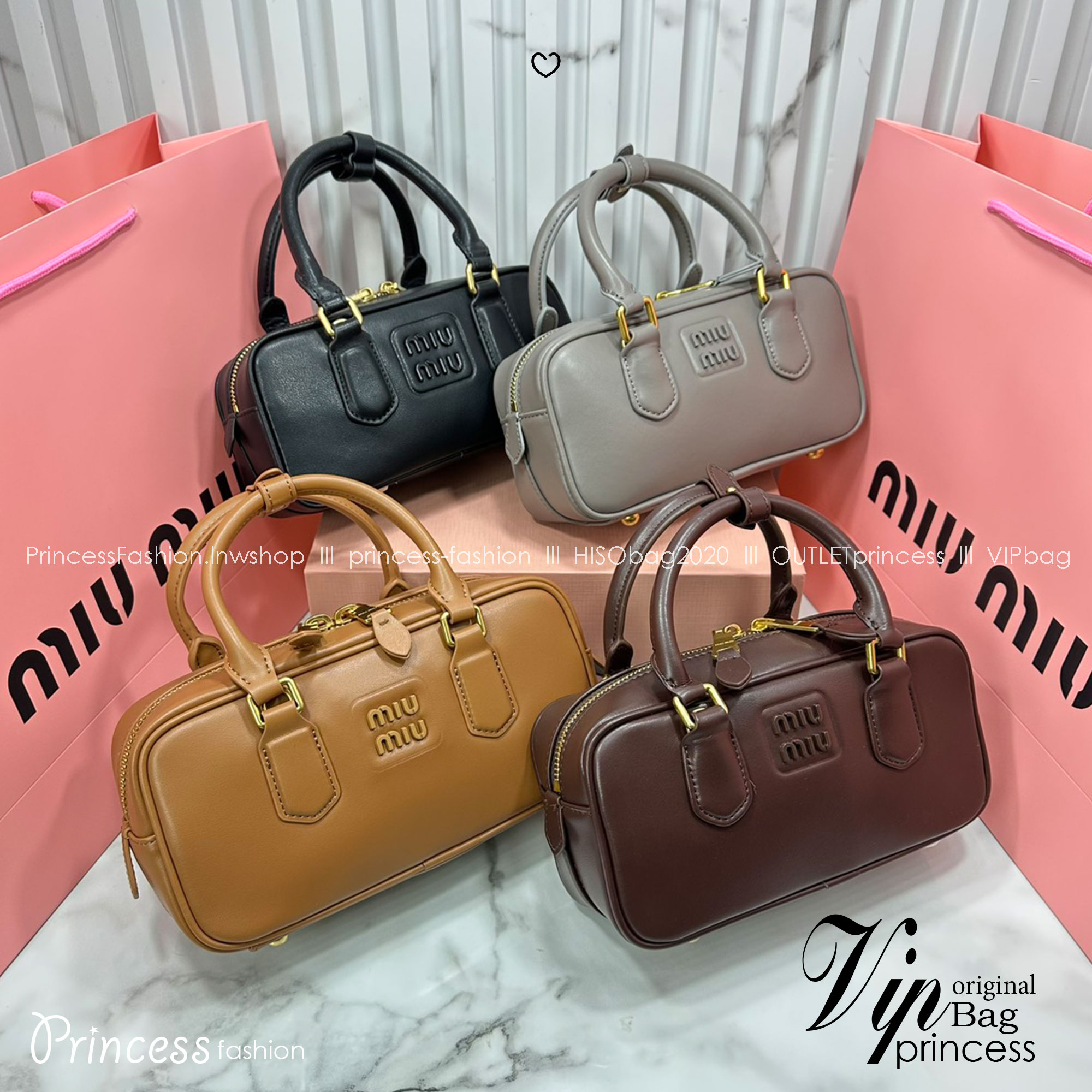 ORI หนังแท้ | MIU MIU Arcadie leather mini-bag Mini 20cm กระเป๋าสะพายทรงโฮโบลุคลูกคุณหรูหรา ไซส์มินิน่ารักๆเก๋ๆ สวยดูแพง หูจับในตัวง่ายและสะดวกพกพา