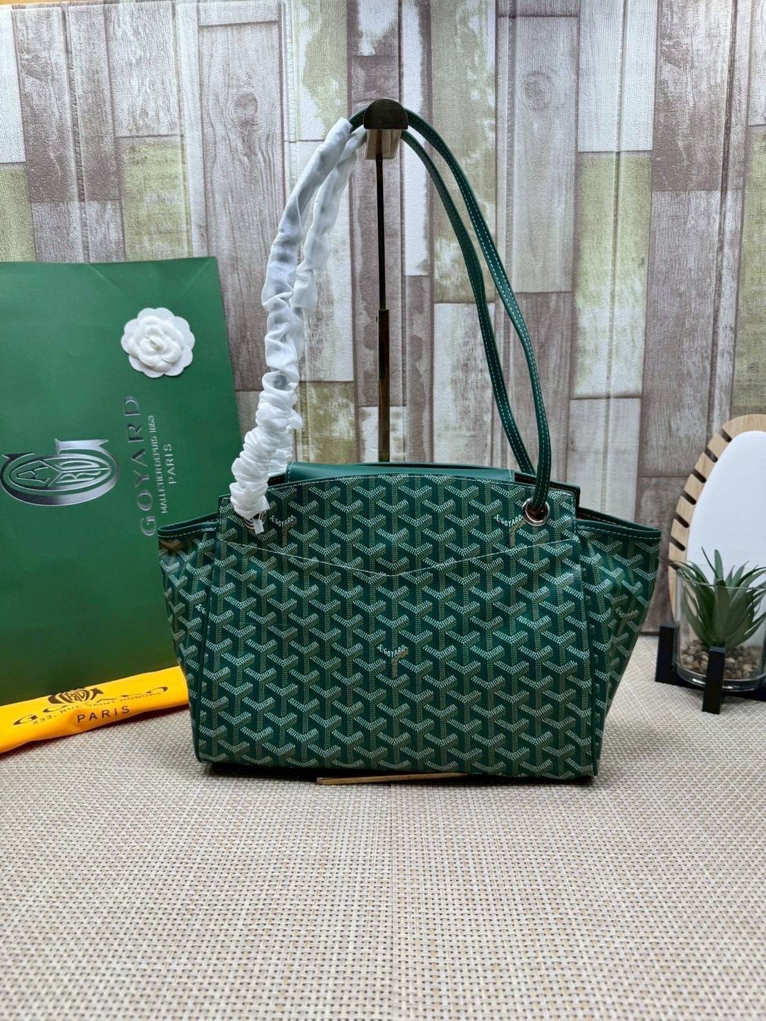 ORI หนังแท้ | GOYARD Rouette Souple Bag 30cm กระเป๋าสะพายแบรนด์หรูสัญชาติฝรั่งเศส สะท้อนถึงความเบา ความยืดหยุ่น คือการแสดงออกถึงแก่นแท้ของโมดูลาร์ของ Maison