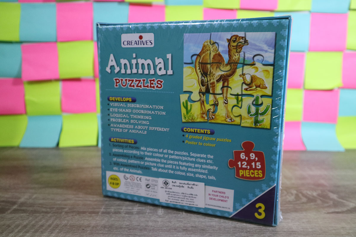 จิ๊กซอสัตว์ 6,9,12,15 ชิ้น(Animal Puzzles 3)