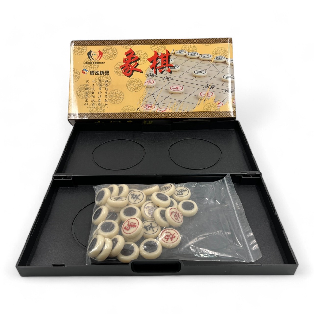 ชุดหมากรุกจีนแม่เหล็กพับได้ขนาดพกพาไซส์ใหญ่พิเศษ 37x37cm.