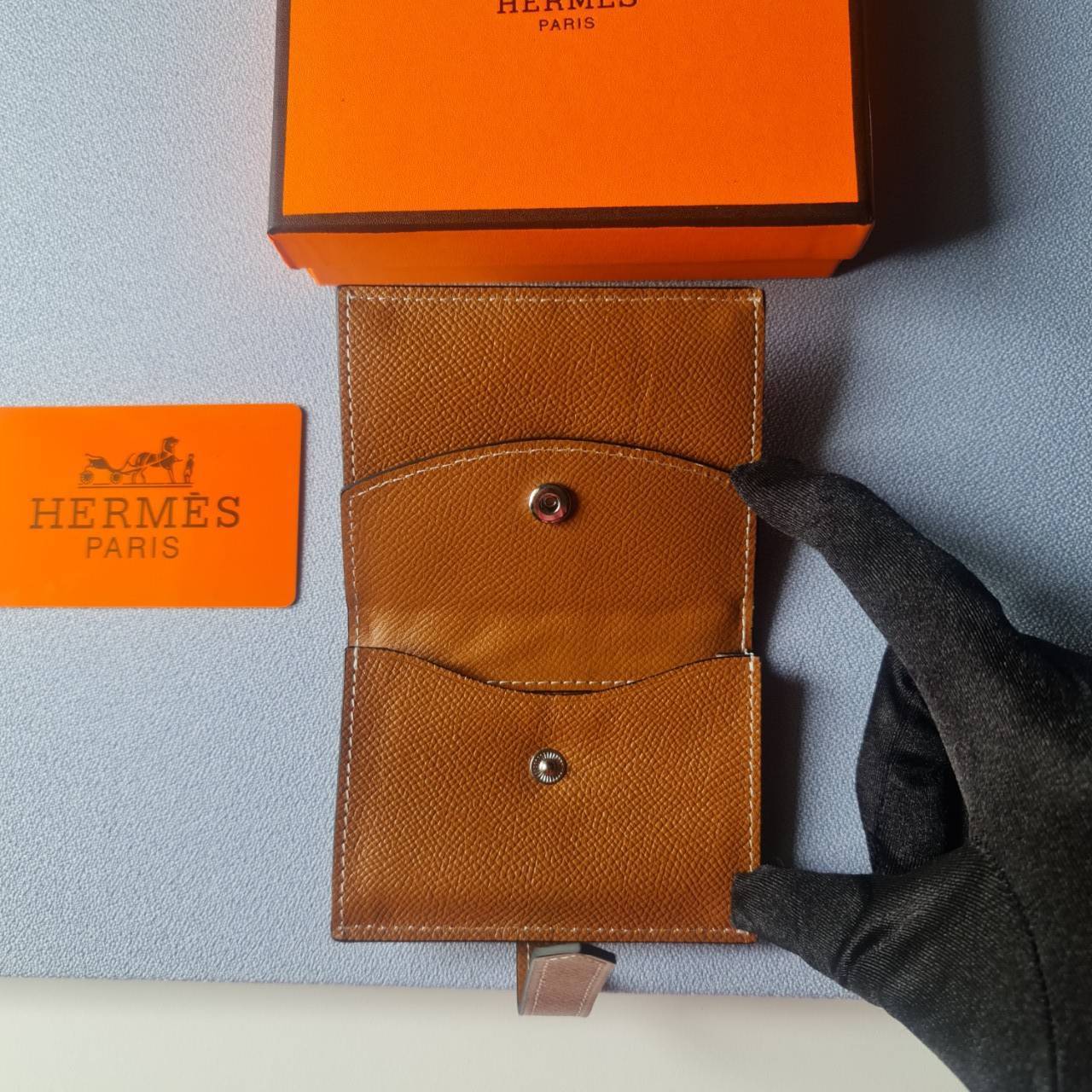 VIP หนังแท้ 】HERMES MINI BEARN WALLET UNISEX