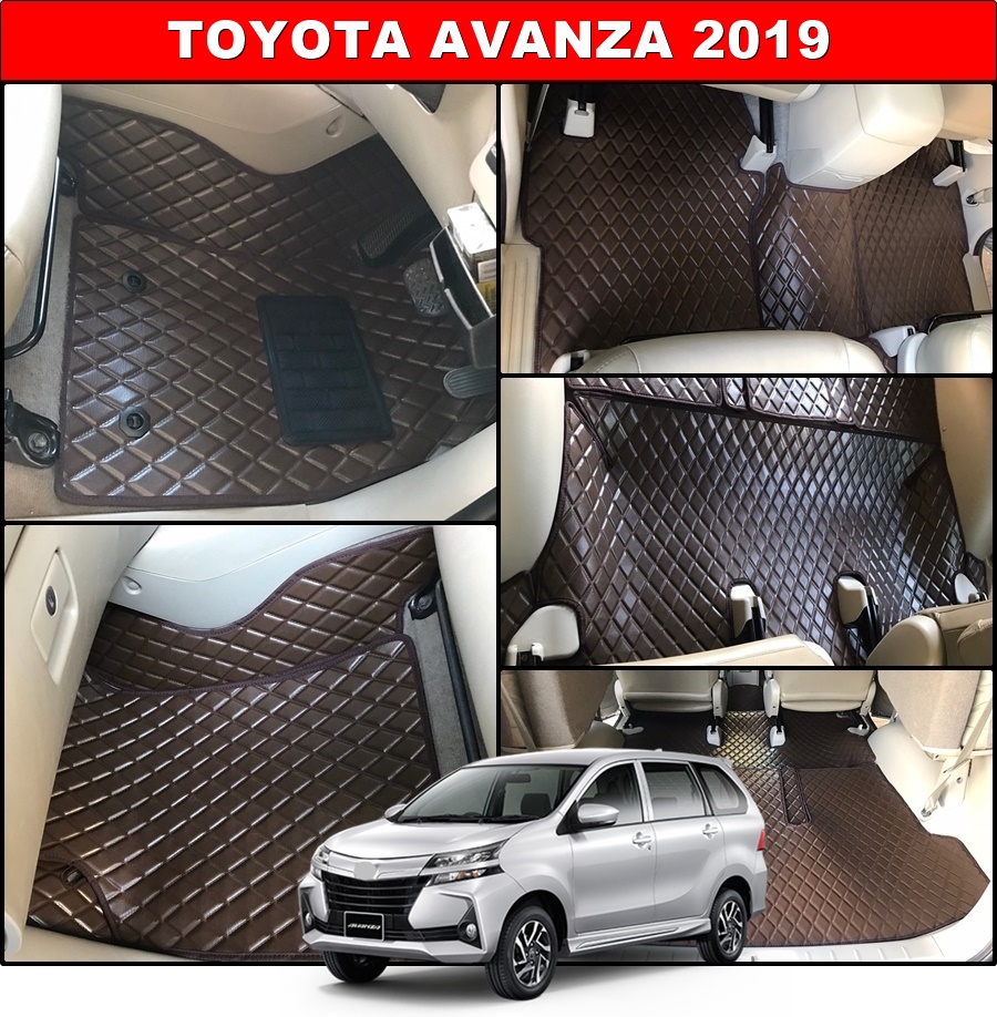 พรมปูพื้นรถยนต์ TOYOTA AVANZA 2019 ลายDIAMOND ยางปูพื้นรถEVA 12ชิ้น เต็มคัน