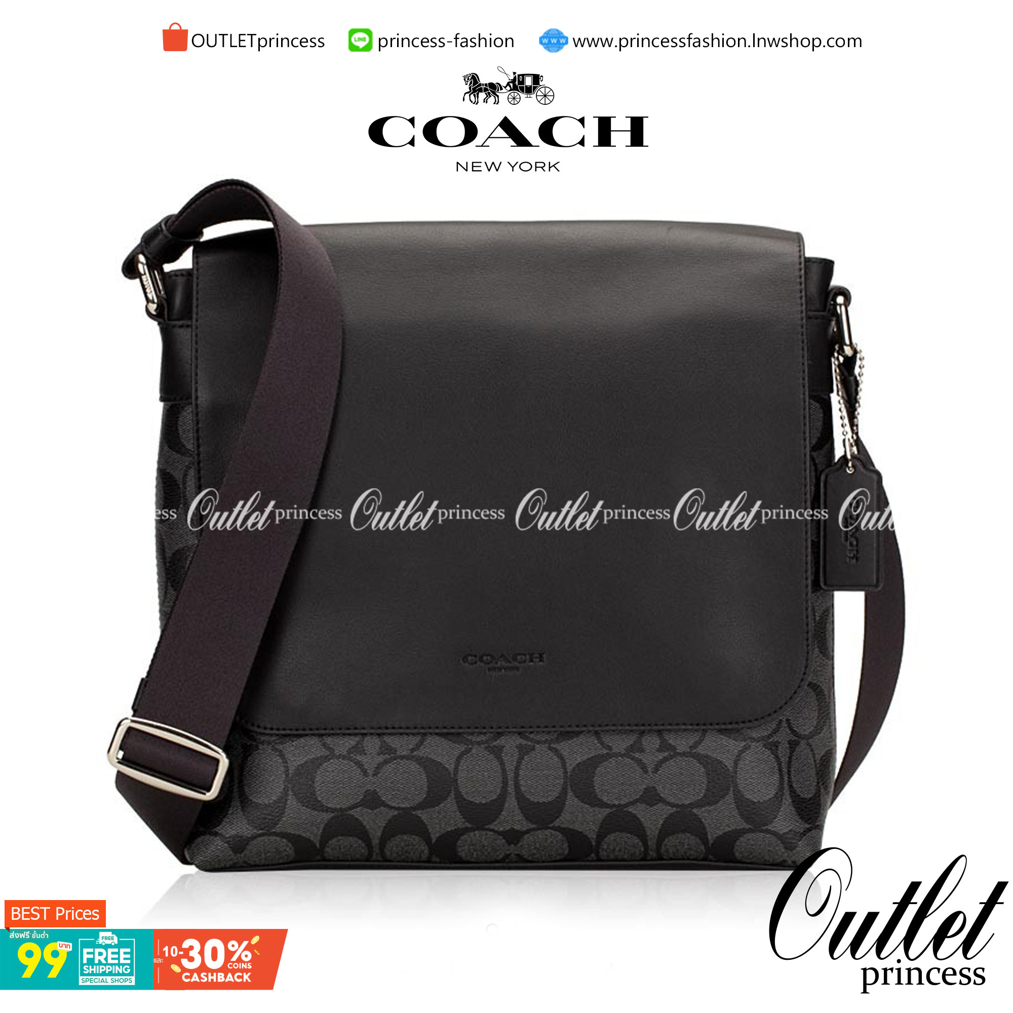 COACH CHARLES SMALL MESSENGER IN SIGNATURE (F54771)🌲ทั้งหล่อ ทั้งเท่มากๆขนาดนี้ ไม่ควรพลาด !! //สะพายข้างใบใหญ่ Unisex ใช้ได้ทั้งชายและหญิง // วัสดุแคนวาส ผสมหนังแท้อย่างดี อยู่ทรงสวย คุณภาพสุดๆ ฝาเปิดกระเป๋า ล็อคด้วยตัวล็อคแม่เหล็ก แน่นหนามากๆ ช่