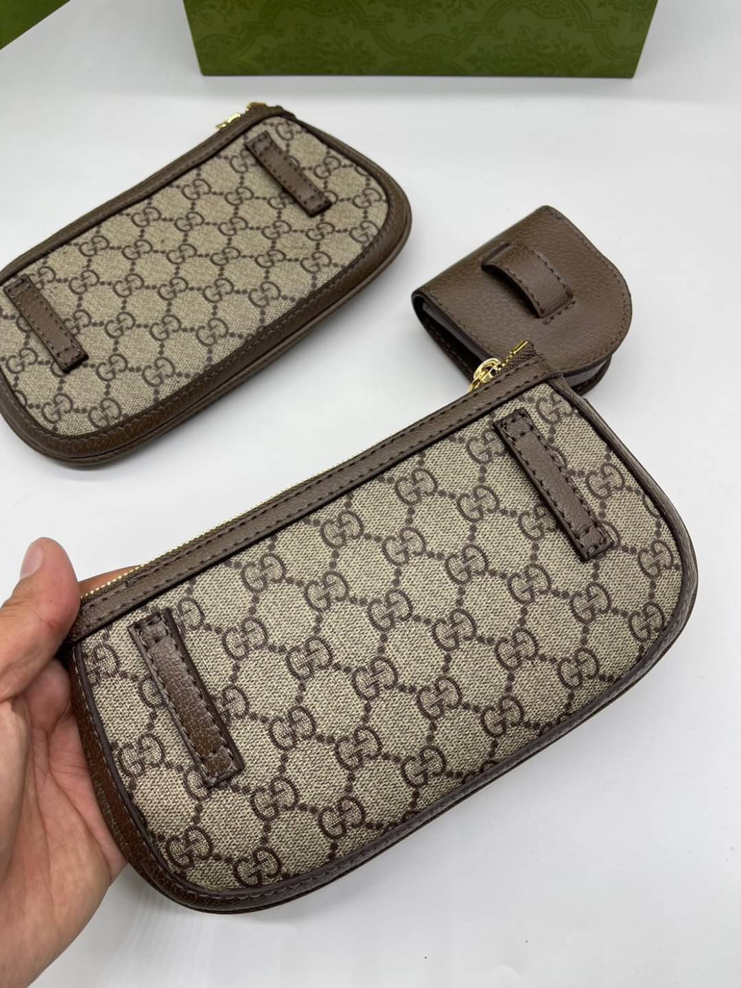 GUCCI Mini belt bag with round Interlocking G / Gucci Belt Bag เกรดออริจินอล กระเป๋าคาดเอว คาดอก เข้าเซ็ท 3 ใบ สุดคุ้ม รูปทรงเรขาคณิตนำเสนอใหม่อีกครั้งในคอลเล็กชั่น Gucci Love Parade