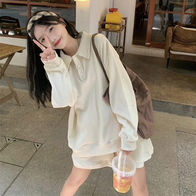 พร้อมส่ง 🎏🎐 Deedee set เซตเสื้อแขนยาวกางเกงขาสั้นสีครีม (IN35507)