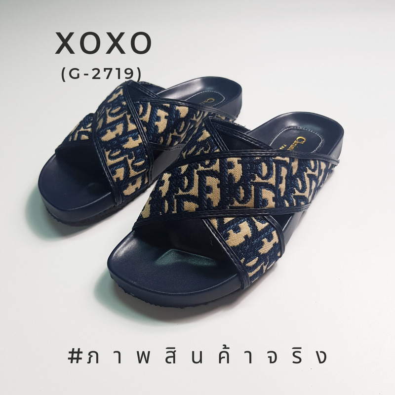 Christian dior Sandel แตะสวม ใส่สบาย งานผ้าตีแบรนด์ ผ้านุ่ม แต่งไค้วครอสเอ็กซ์ เรียบ หรู พื้นบุ๋มใส่แล้วกระชับ ห่อเท้ามากขึ้น แมทส์ชุดง่าย น้ำหนักเบา