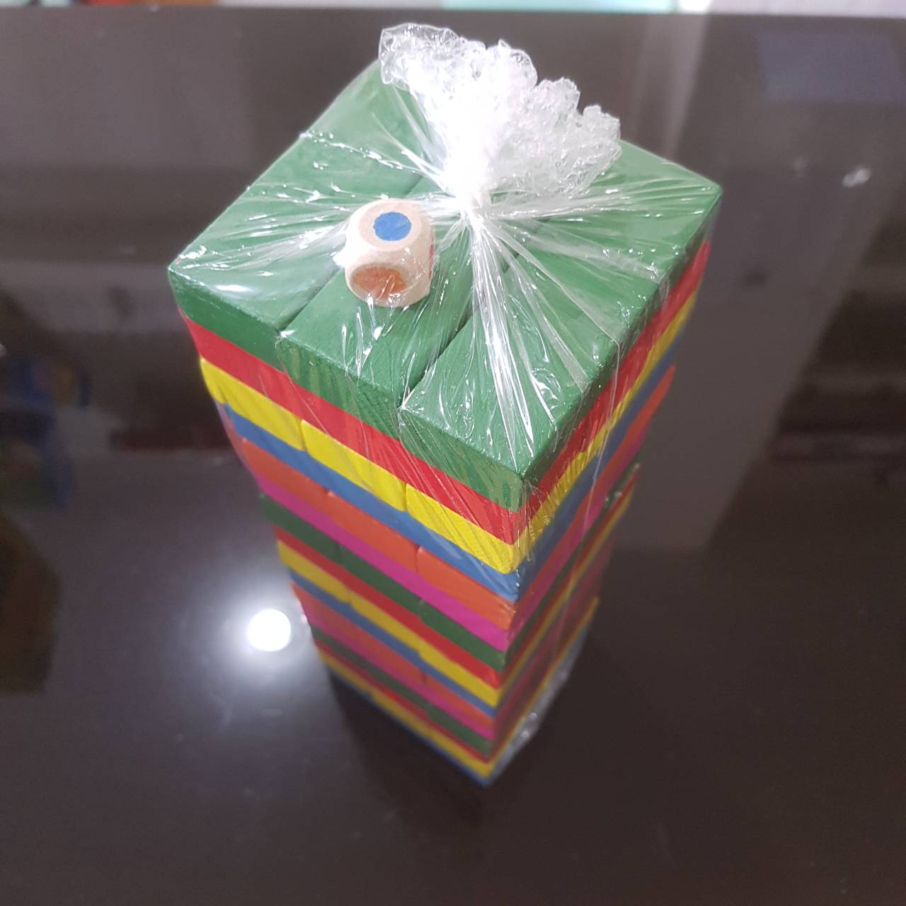 เกมตึกถล่มไม้ เจงก้าไม้ขนาด16 ชั้น มีสองแบบ แบบตัวเลขและสี