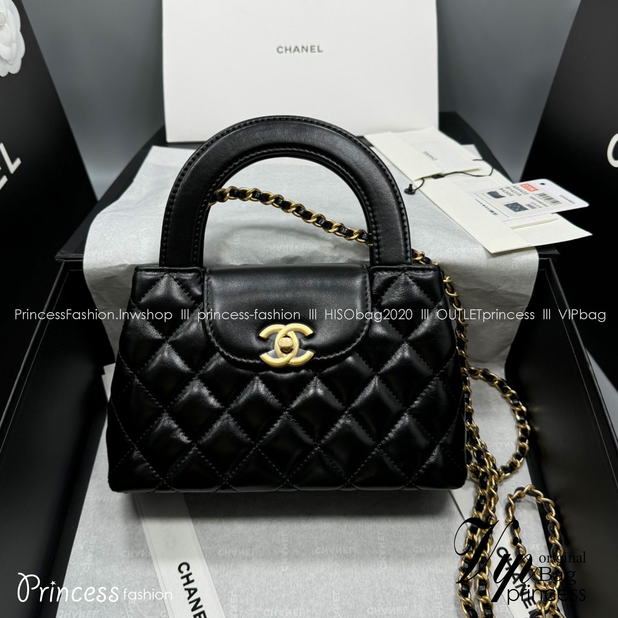 CHANEL KELLY MINI BLACK กระเป๋าสะพายมือจับในตัวไซส์มินิ หนังแท้ เกรดออริ ท็อป สลับแท้ 1:1 ผ่านทุก ตม ใช้งานต่างประเทศได้