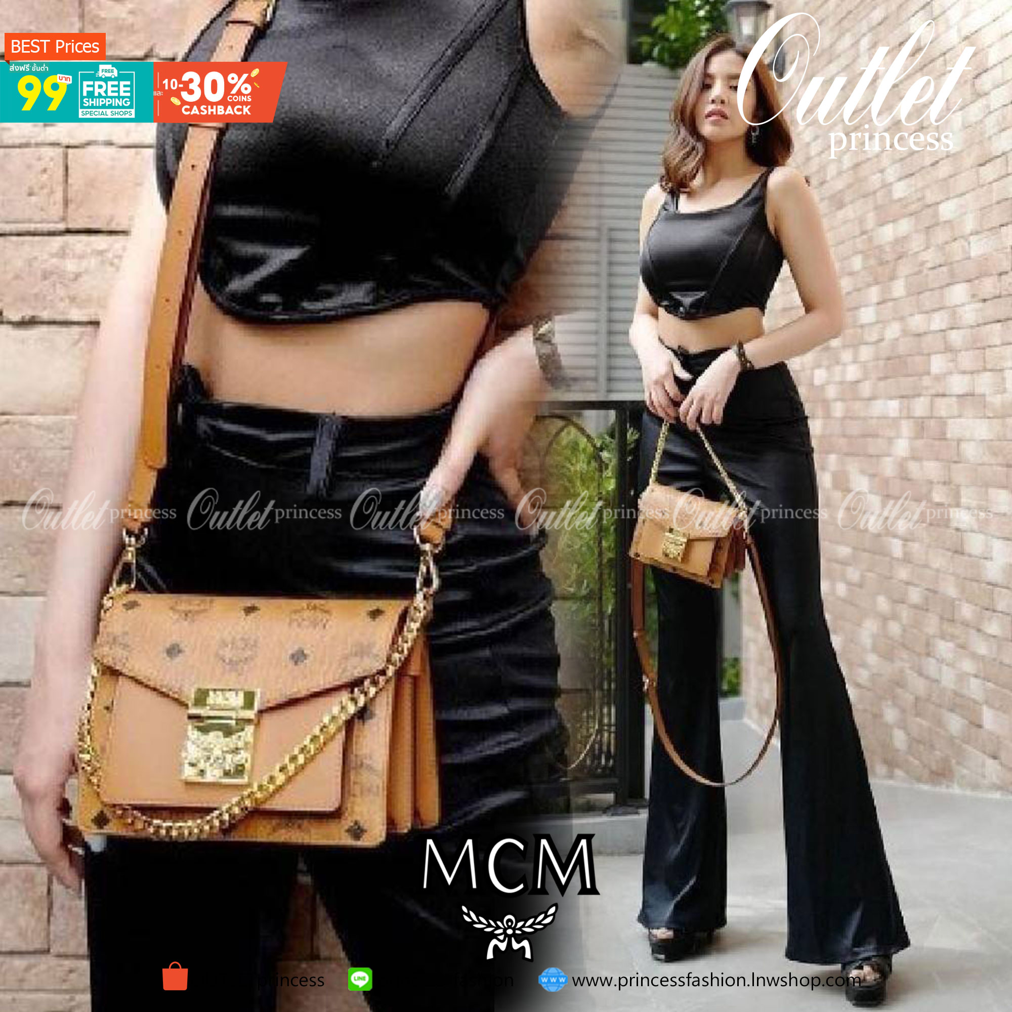 M.C.M MINI PATRICIA CROSSBODY IN VISETOS กระเป๋าสะพายไซส์มินิ เล็กๆแต่ดีเทลยิ่งใหญ่!! เป็นอีกหนึ่งรุ่นที่หรูเกินตัว ด้วยดีไซน์และขนาดพอเหมาะ สาวๆต้องปลื้มแน่นอนใบนี้ วัสดุหนังแคนวาสคุณภาพดีสลับหนังแท้ เปิด-ปิดด้วยตัวกดล็อคอะไหล่ทองสุดหรู ภายในเป็นหนังกลับ