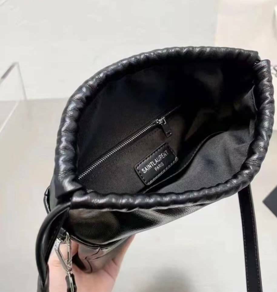 VIP 🥂 YSL Saint Laurent Striped Bucket Bag 9" / YSL Bucket Bag ภาพสินค้าถ่ายจากงานขายจริง พร้อมส่ง