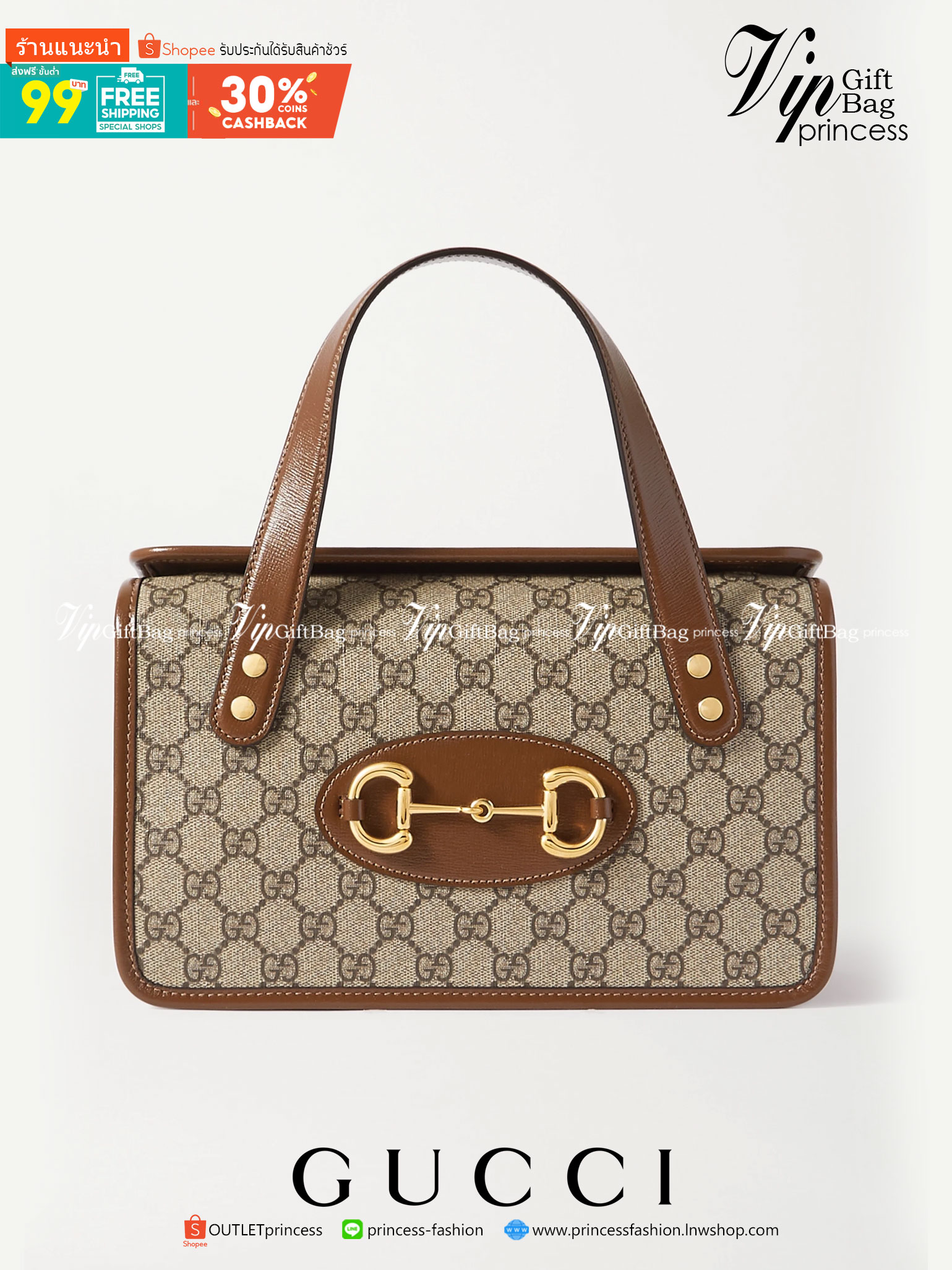 หนังแท้ GUCCI Horsebit 1955 leather-trimmed printed coated-canvas shoulder bag คอลเลคชั่นใหม่ล่าสุด ดาราเซเลปใช้กันเพียบ กระเป๋าถือ (ไม่มีสายสะพาย) ดีไซน์สวย เชื่อได้เลยใบนี้สาวๆต้องหลงรัก จนวางไม่ลงเลยน้า