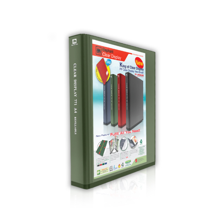 แฟ้มโชว์เอกสาร 4ห่วง พร้อมใส้แฟ้ม #771UPGRADE ตราช้าง