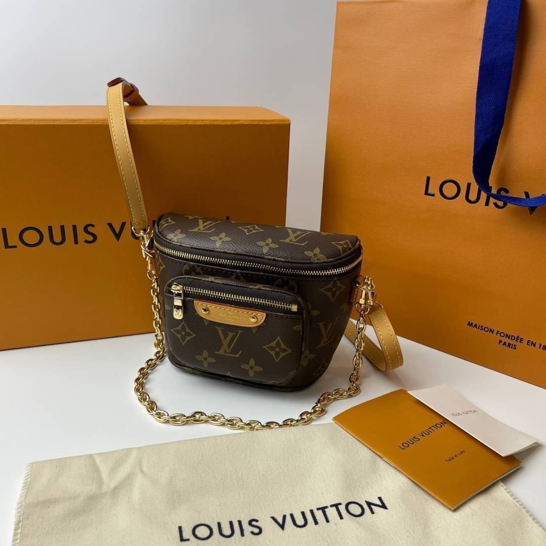 LV Mini Bumbag Monogram / LV BAG พร้อมส่งที่ไทย ท็อปออริ กระเป๋าสะพายไซส์มินิ แบบคาดอก คาดเอว สะพายข้างได้ แคนวาสดีมาก พิมพ์ลายคมชัด ทรงสวยเป๊ะ