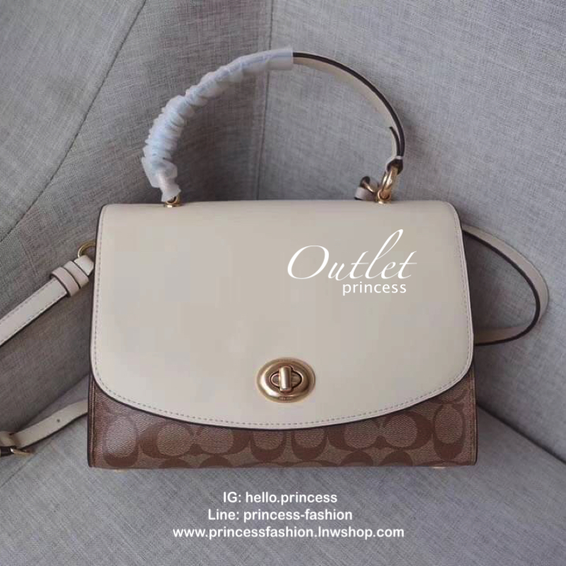Coach TILLY TOP HANDLE SATCHEL WITH SIGNATURE CANVAS COACH F76620 กระเป๋าถือ กระเป๋าสะพาย เรียบหรูดูแพง ฮิตมาก ขายดีสุดๆ