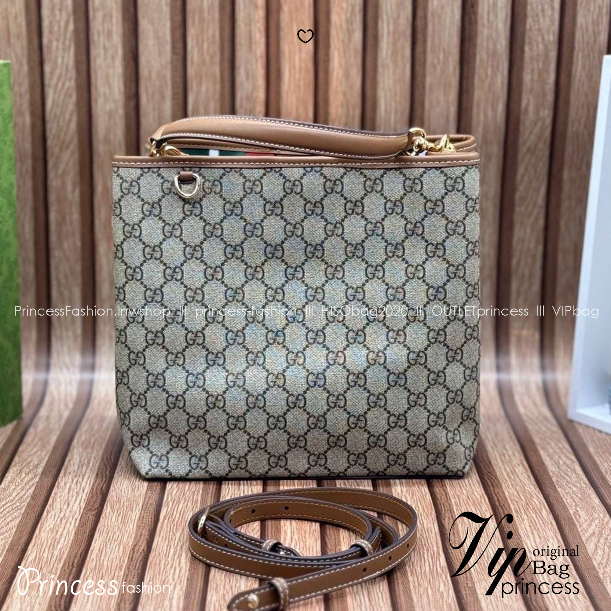 ORI หนังแท้ | GUCCI GG Emblem medium bucket bag กระเป๋าถือ/สะพายทรงบัคเก็ต ขนาดกลางใบใหญ่ จุของได้เยอะ ดีไซน์คลาสสิคคงความเอกลักษณ์