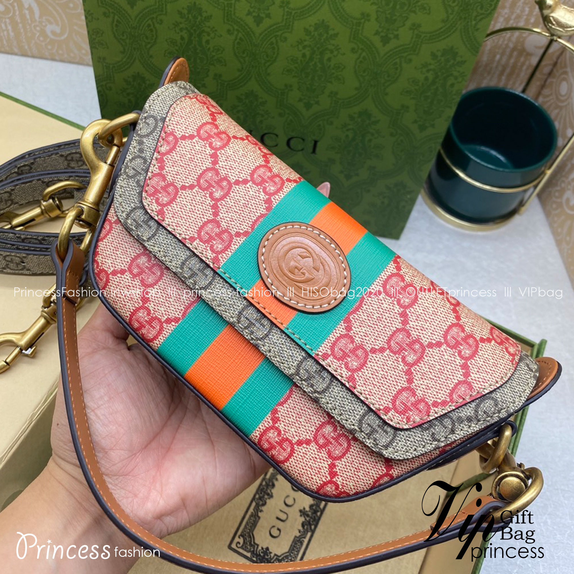 GUCCI GG top handle mini bag with Web เกรดเทพออริจินอล 1:1 ใช้งานต่างประเทศได้ รุ่นใหม่ล่าสุด ฉลองปีกระต่ายด้วยความสดใส เริ่มต้นปีกระต่ายและฤดูใบไม้ผลิอย่างสดใส GG