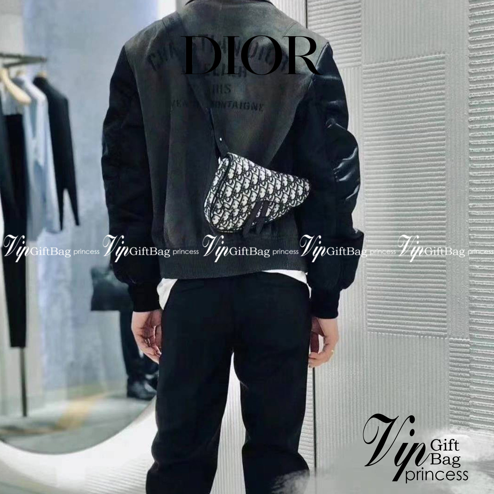 หนังแท้ DIOR MINI SADDLE BAG Beige And Black Dior Oblique Jacquard พร้อมส่งที่ไทย งานหนังแท้และผ้าแจ็คการ์ดออริจินอล ภาพสินค้าถ่ายจากงานขายจริง ใช้งานต่างประเทศได้