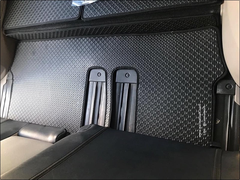 พรมปูพื้นรถยนต์ISUZU MU-X ลายไบเค่นสีดำ+แผ่นกันสึก เต็มคัน