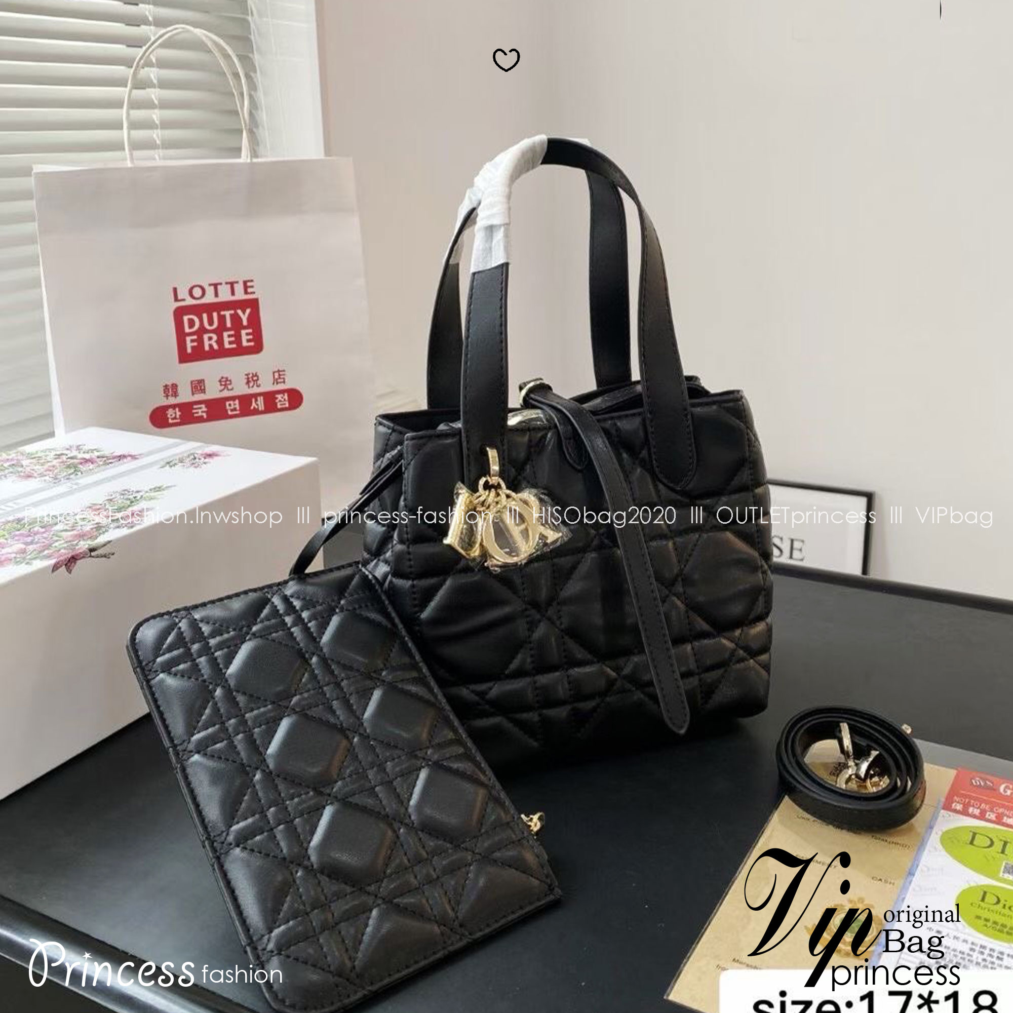 Dior Small Dior Toujours vertical tote bag 18cm กระเป๋าสะพายทรงบัคเก็ตไซส์ใหม่กะทัดรัด คลาสสิคหนังสวยหรูหราเกินราคา ดีไซน์นุ่มนวลทันสมัย