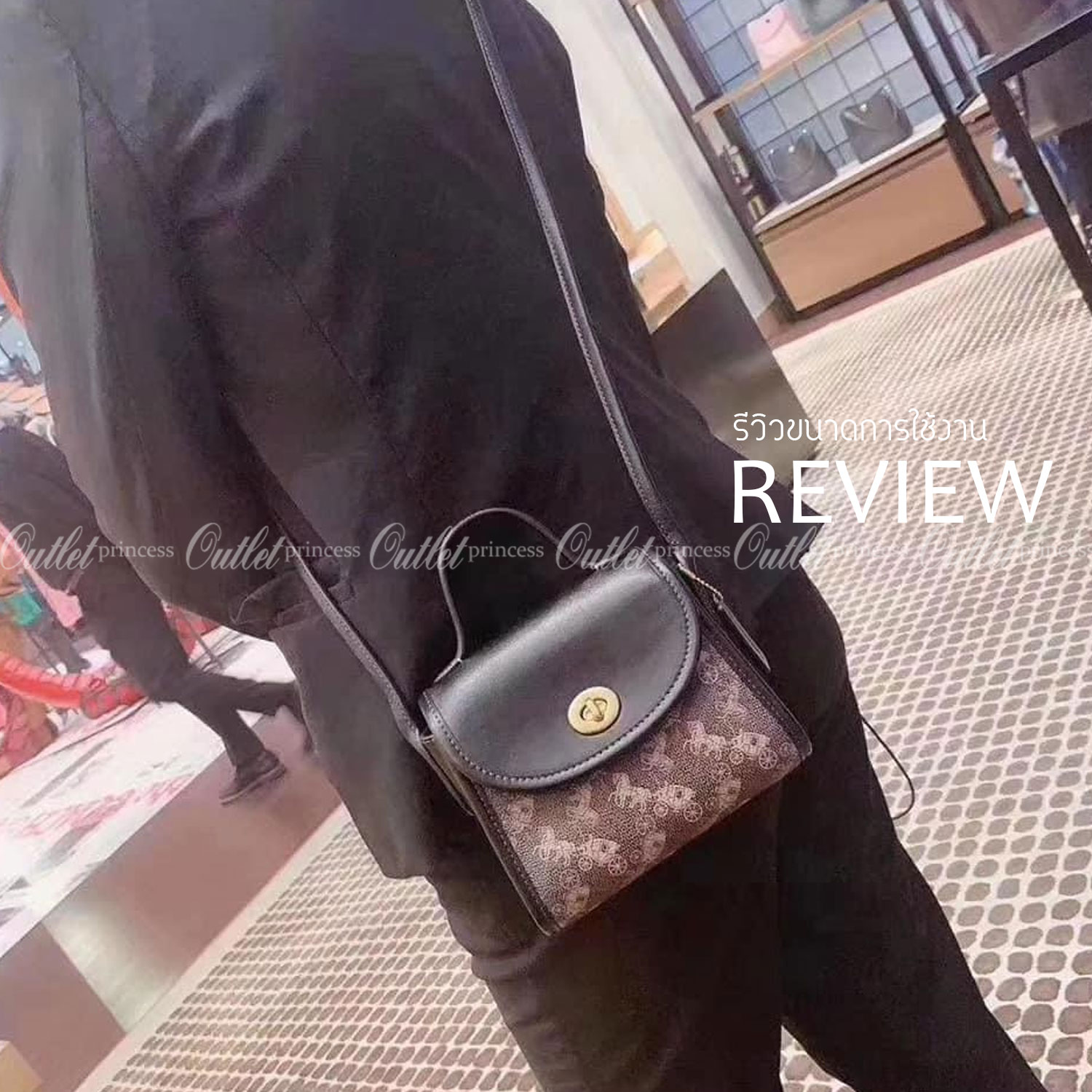 COACH Turnlock Top Handle With Horse And Carriage Print COACH Lady กระเป๋าสะพาย FM1981-144