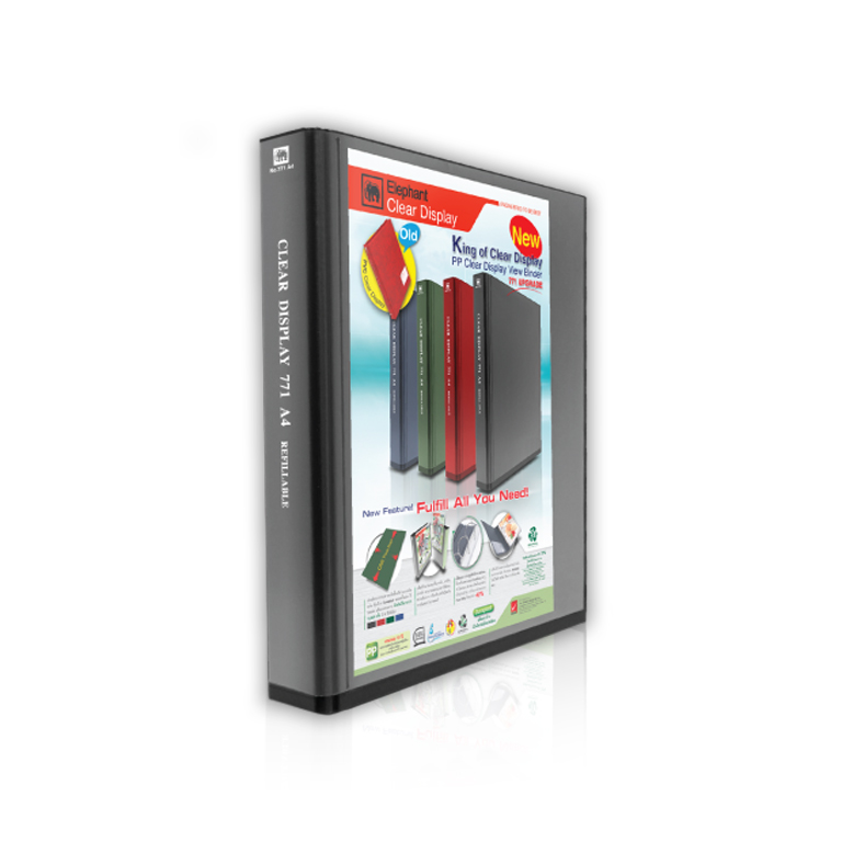 แฟ้มโชว์เอกสาร 4ห่วง พร้อมใส้แฟ้ม #771UPGRADE ตราช้าง