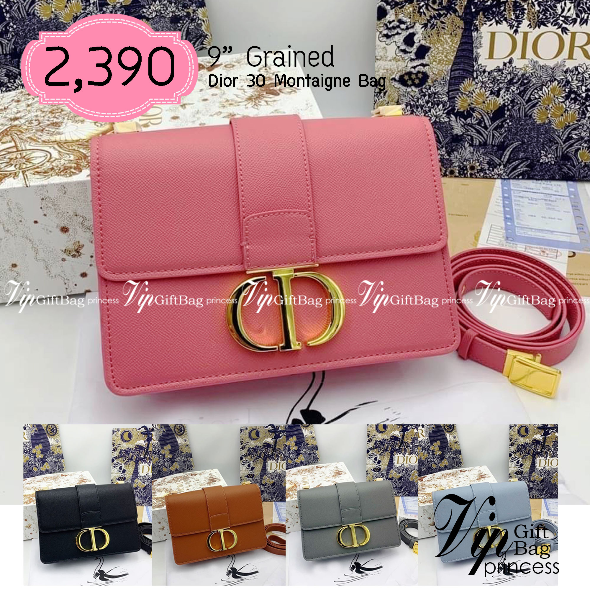 Dior 30 Montaigne Bag in Grained 9" รุ่นหนังลายเกรน กระเป๋าสะพายดิออร์ เอกลักษณ์ของความหรู น้ำหนักเบา ไอเท็มหายาก!! Best seller!! ยกให้น้องเลย!! ดีไซน์เรียบหรูในความเป็นเอกลักษณ์ ใช้งานง่าย สะดวก ได้ทุกโอกาส แนะนำเป็น everyday bag ติดตัวไว้เลยจ้าสาวๆ