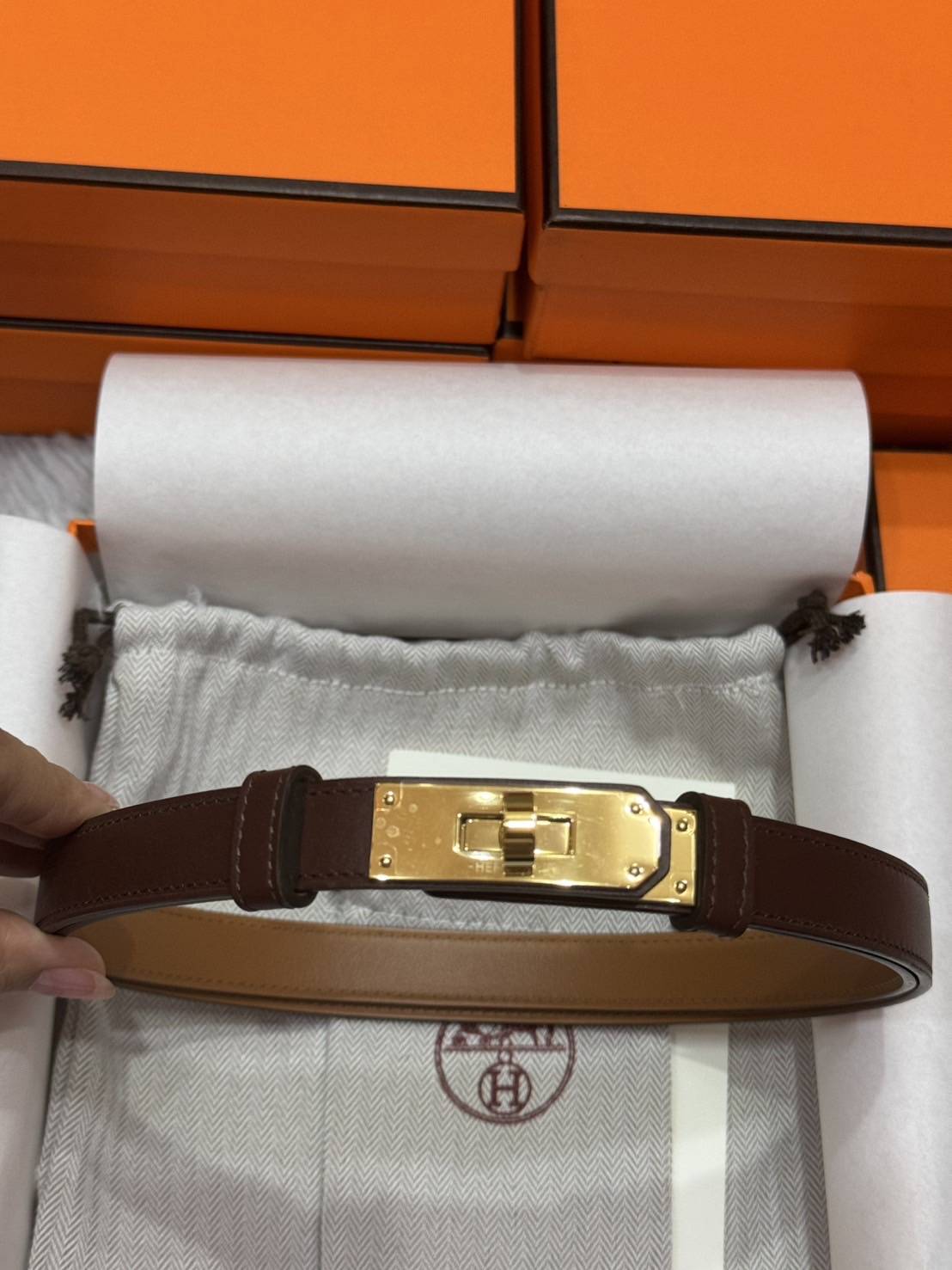 TOP ORI | Hermes Kelly 18 belt leather เข็มขัดแอเมสเกรดเทียบแท้ หนังแท้ full box set