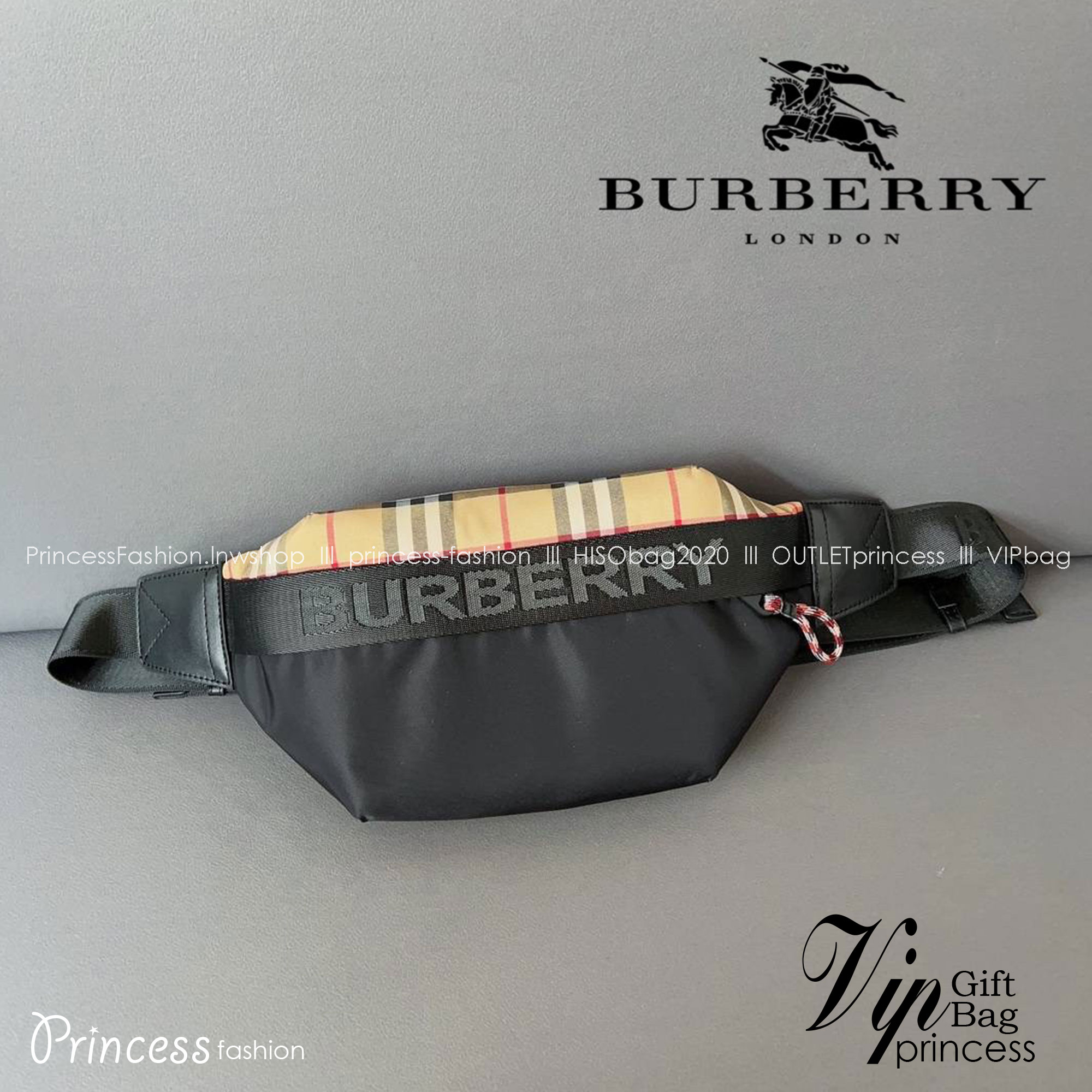 Burberry Vintage Check Sonny Belt Bag / BURBERRY FRAGRANCES BELT BAG วัสดุ 100% POLYAMIDE (Nylon & Canvas) กระเป๋าคาดเอว คาดอกแบบ UNISEX ใช้ได้ทุกเพศ