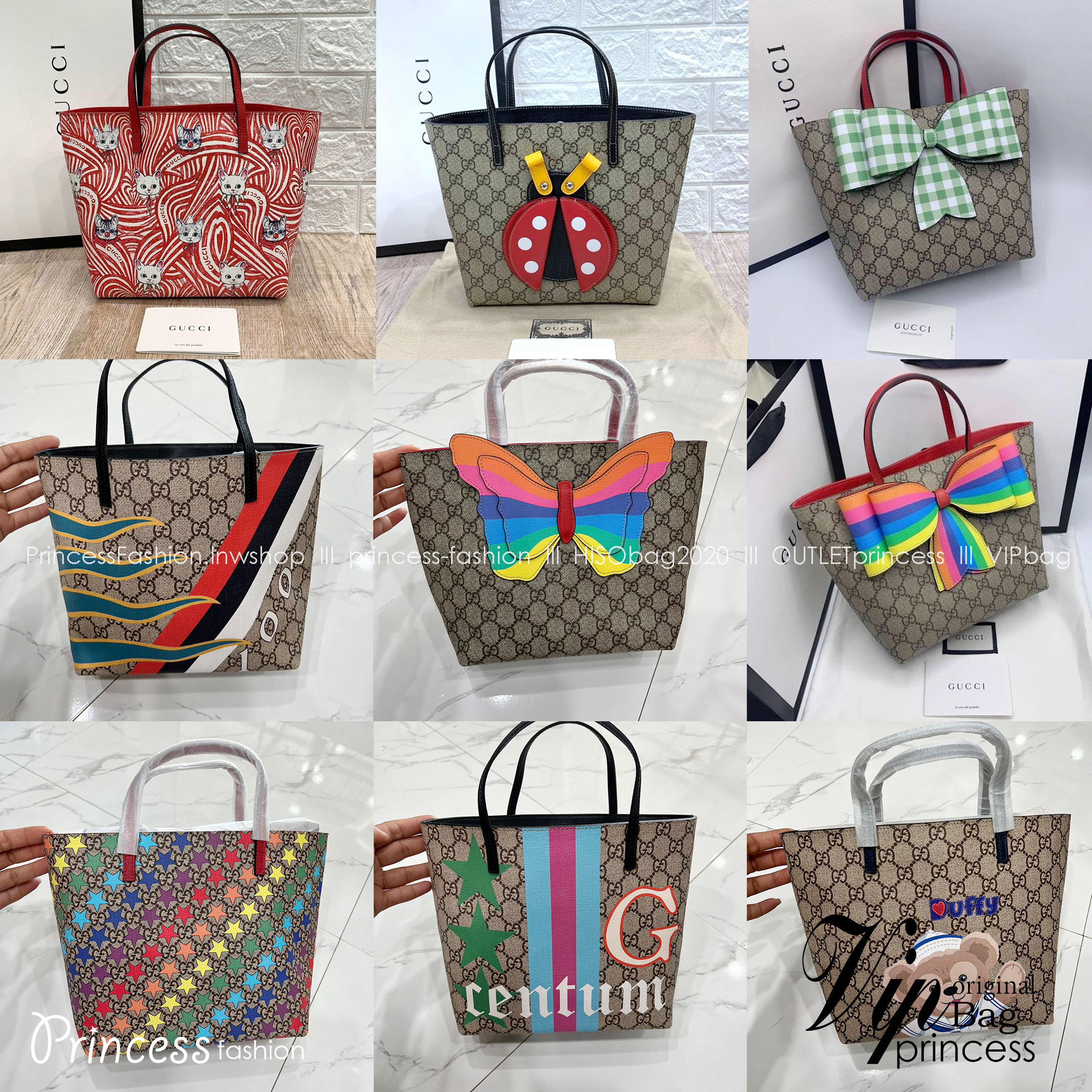 รวมแบบ GUCCI Children's tote bag / Gucci kid tote / Gucci bag พร้อมส่งสต๊อกแน่น กับกระเป๋าโท้ทคิดท์ ไซส์น่ารักน่าใช้ ฮอตไม่หยุด เด็ดทุกดีไซน์ มีลายเข้าใหม่มากกว่าในรูปนะคะ **สินค้าเกรดออริจินอล 1:1 สลับแท้ งานสวยตามรูป ภาพถ่ายจากงานขายจริง ใช้งานต่าง