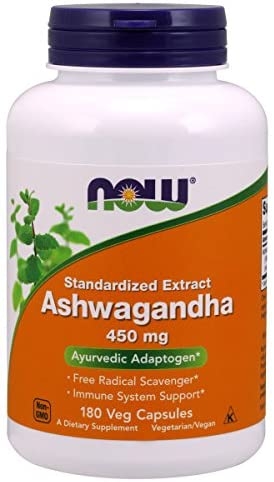 ส่งฟรีลงทะเบียนมีพร้อมส่งค่ะ Now Foods Ashwagandha Standardized Extract 450 mg 180 Veg Capsules