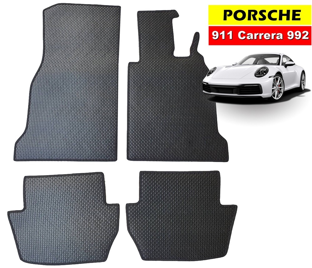 พรมรถยนต์ PORSCHE 911 Carrera 992 พรมกระดุมเม็ดเล็ก เข้ารูป ตรงรุ่นรถ