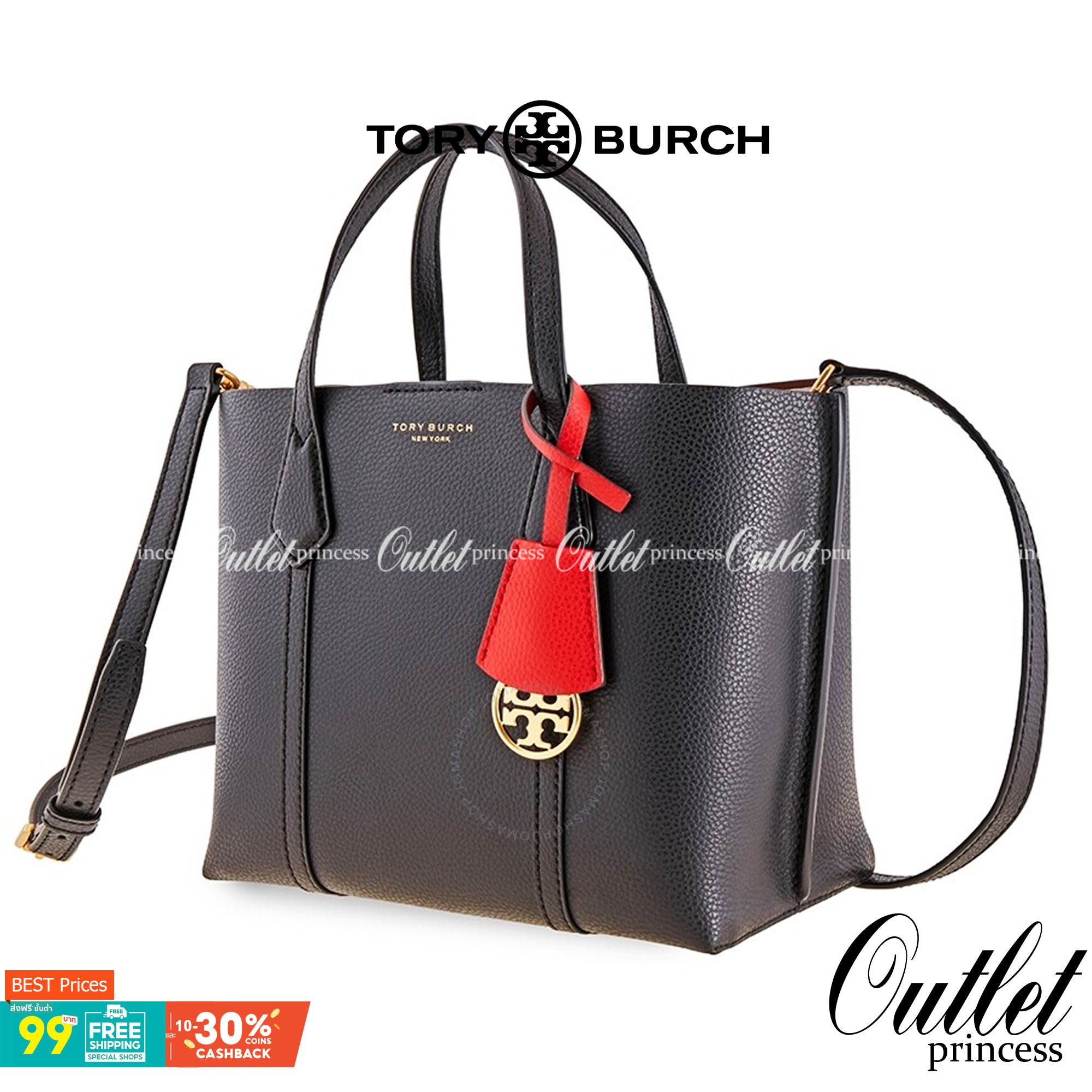 Tory Burch Perry Triple Compartment Tote Bag ออกแบบเพื่อเหมาะใช้งานได้ในชีวิตประจำวัน ใช้วัสดุผสมผสานช่วยให้กระเป๋าเป็นทรงสวยโดยยังคงคุณภาพนิ่ม สวยงามด้วยหนังวัวแท้ เรียบหรูและคลาสสิค สามารถใช้เป็น every day bag ภายในมีช่องแยกใช้งานอย่างชัดเจน ขนาดที่กำลั