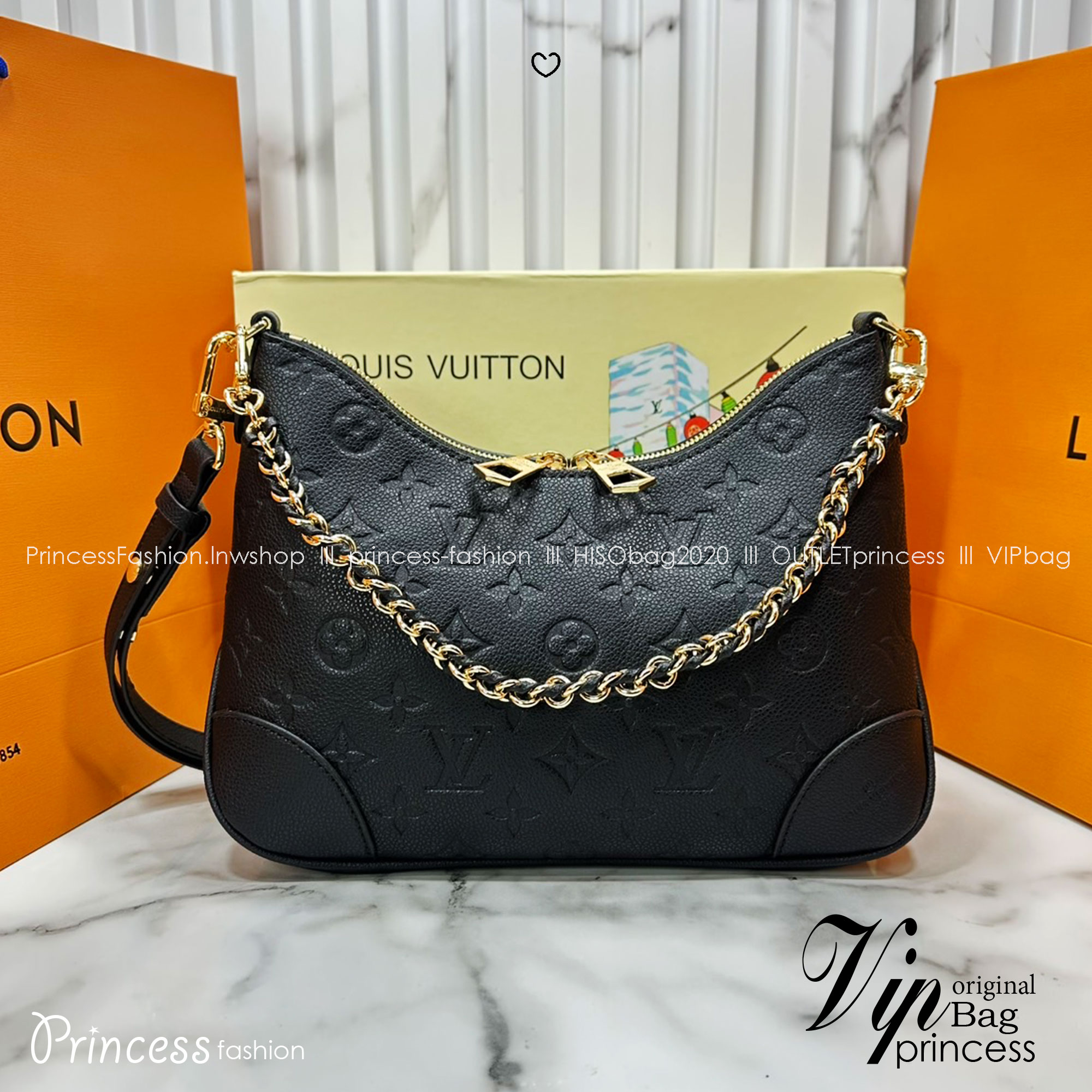 ORI หนังแท้ | LV Boulogne PM bag Monogram Empreinte leather กระเป๋าสะพายสุดไอคอนิกใช้งานได้หลายสไตล์ ประจำฤดูกาลในหนัง Monogram Empreinte มอบทางเลือกในการพกพาที่หลากหลายเช่นเดียวกับรุ่นแคนวาสดั้งเดิม