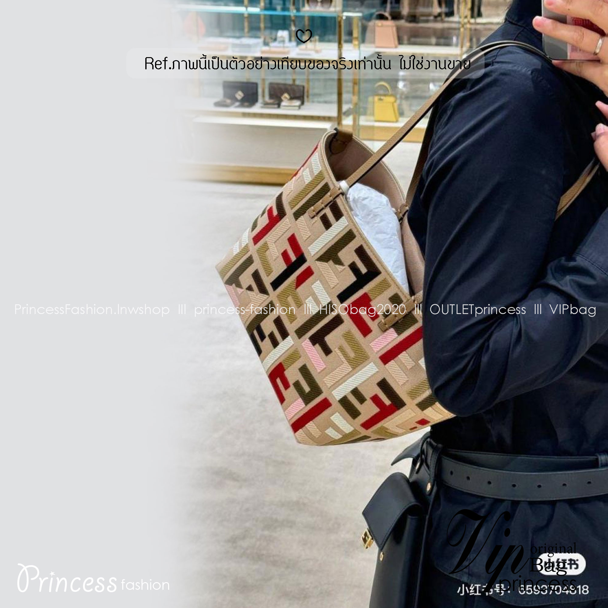 FENDI Small Roll shopper Bag / Fendi Bucket Bag @Chinese Valentine’s Day Limited Edition shopper กระเป๋าทรงบัคเก็ต ดีไซส์สวยหลากสี ในเทศกาลจีนวาเลนไทน์ โดดเด่นด้วยลายนูน FF เป็นเอกลักษณ์ที่ปักด้วยเส้นด้ายหลากสี