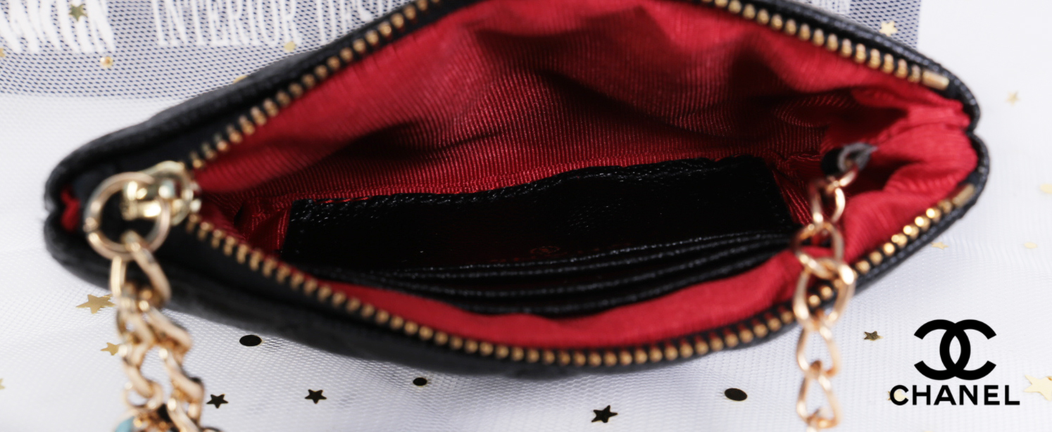 CHANEL Wallet Coin Pouch New / chanel o case black caviar สวยหรู ดูแพง น่าใช้มากค่ะ พร้อมสายโซ่สำหรับห้อยพวงกุญเเจ อะไหล่ทองทั้งใบ