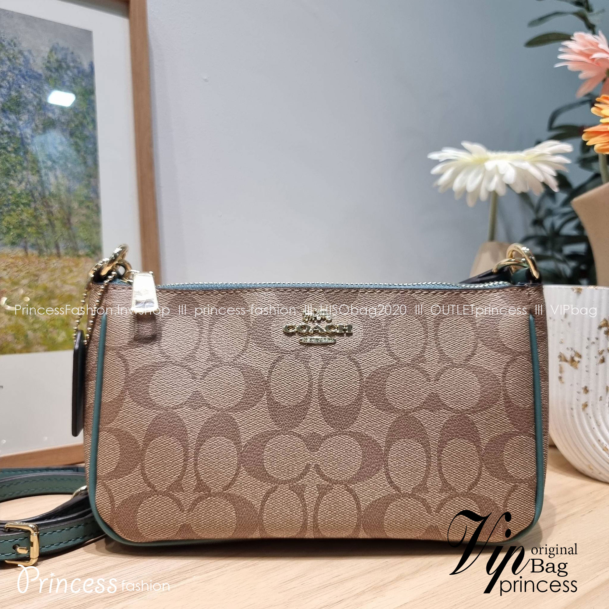 COACH TOP HANDLE POUCH F58321 พร้อมส่ง 9 สี กระเป๋าทรงพอช ยอดฮิต ยกขึ้นแท่น ด้วยดีไซน์ที่ออกมาให้ใช้งานได้ง่าย ขนาดกำลังเหมาะ